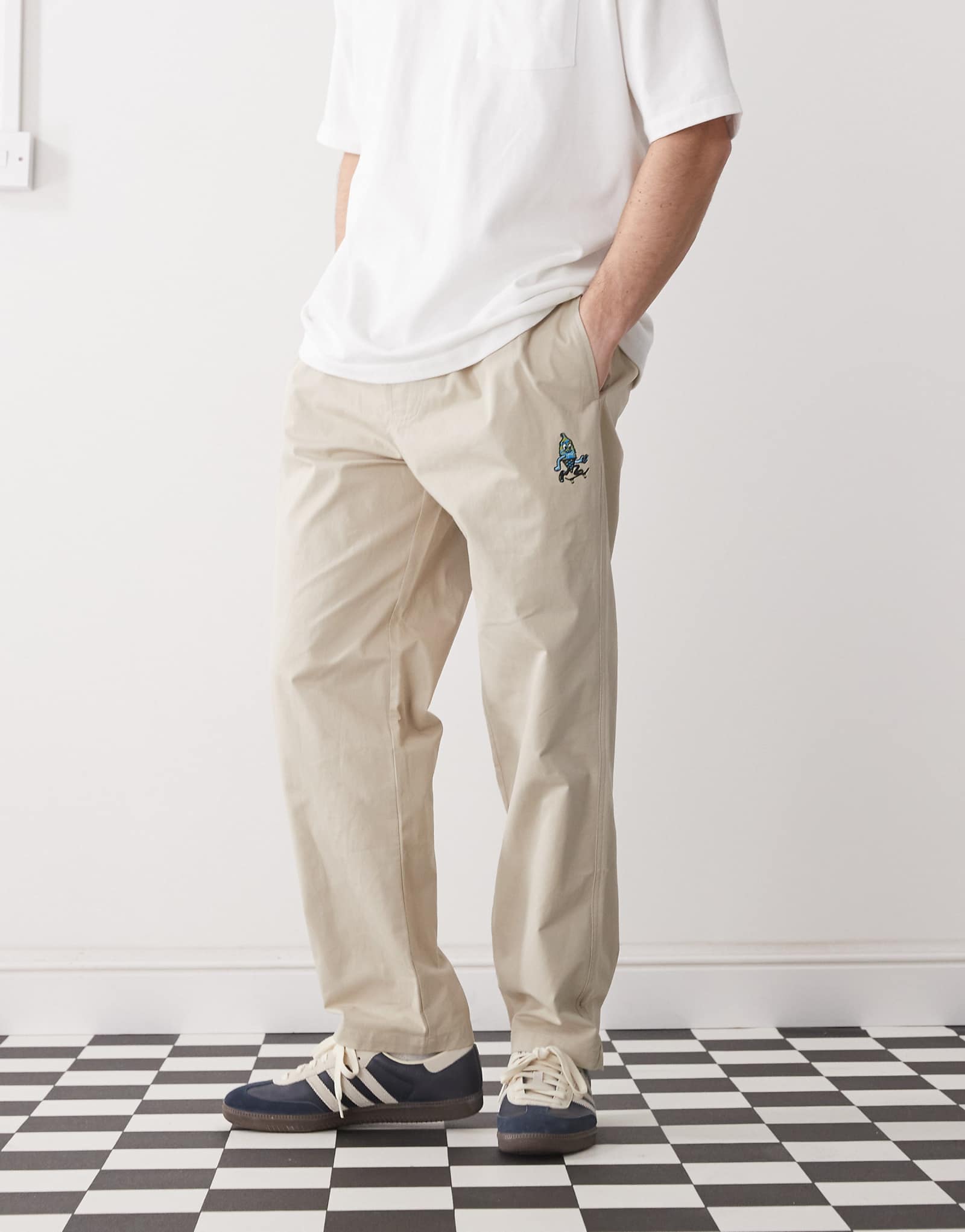 ICECREAM pull on skater pants in beige