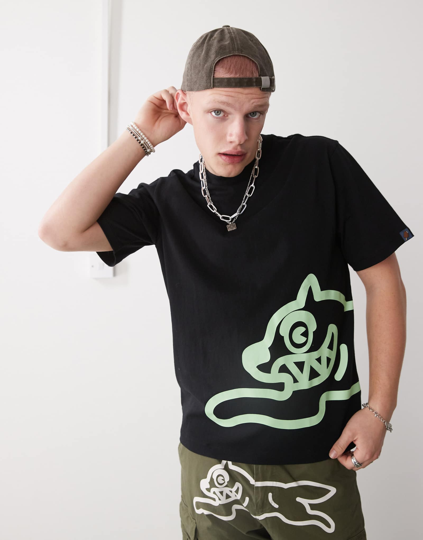 ICECREAM running dog heavyweight t-shirt in black