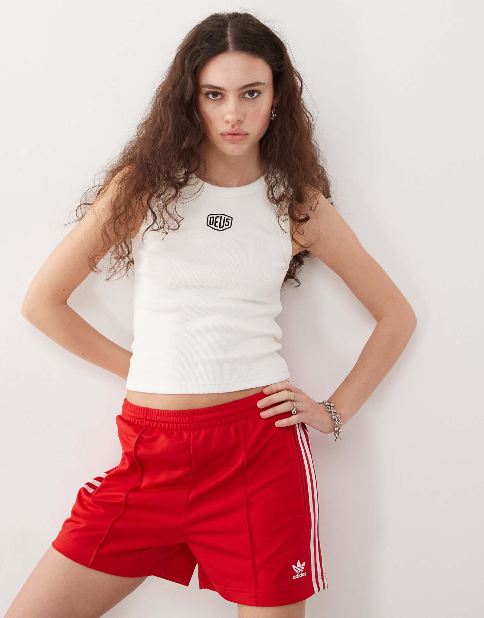 Deus Ex Machina shield tank top in white