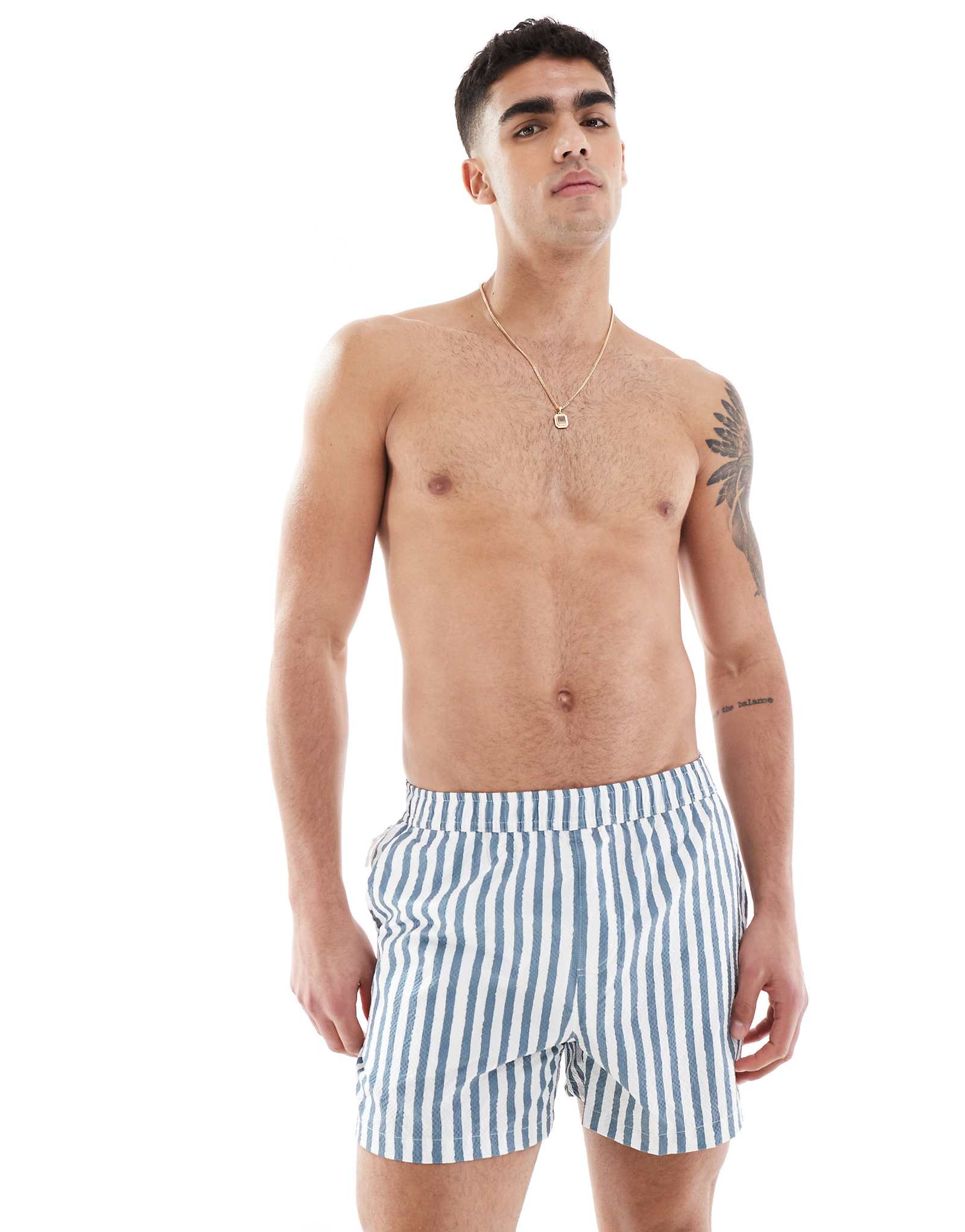 River Island Swim Shorts In Navy Stripe 5290₽