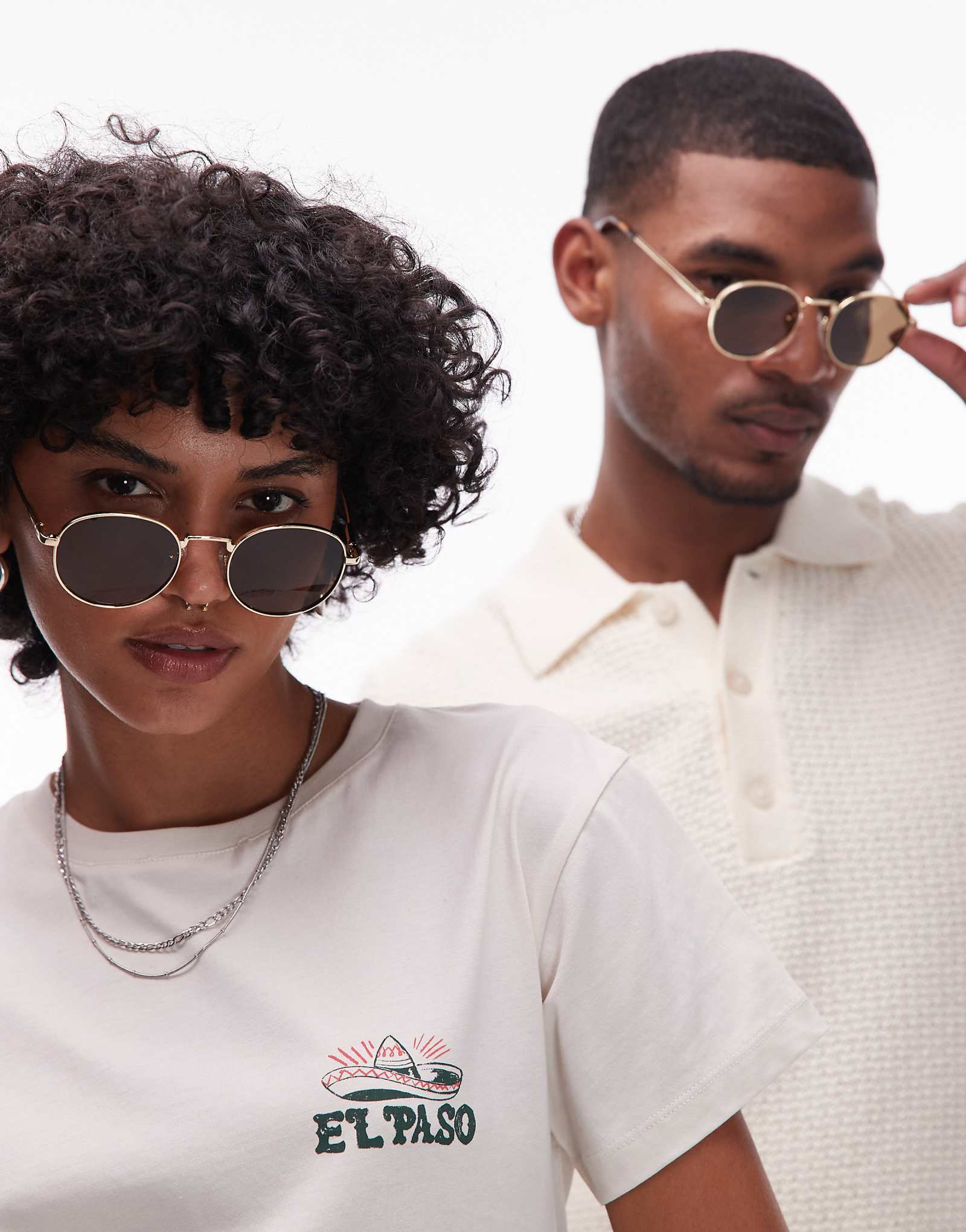 Le Specs lost legacy round metal sunglasses in gold and brown