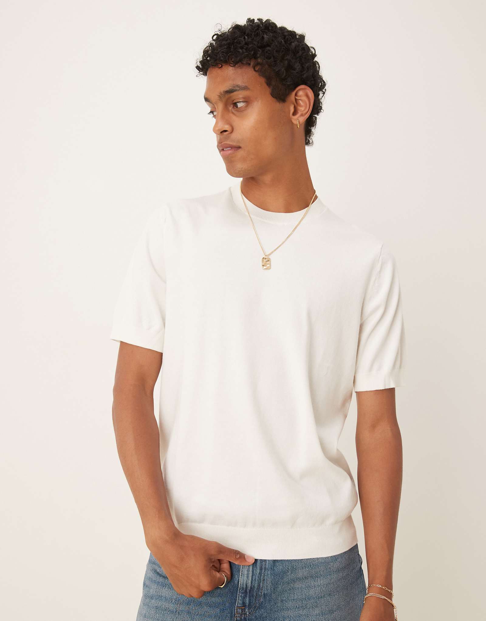 Mango jersey shirt in white 9090₽