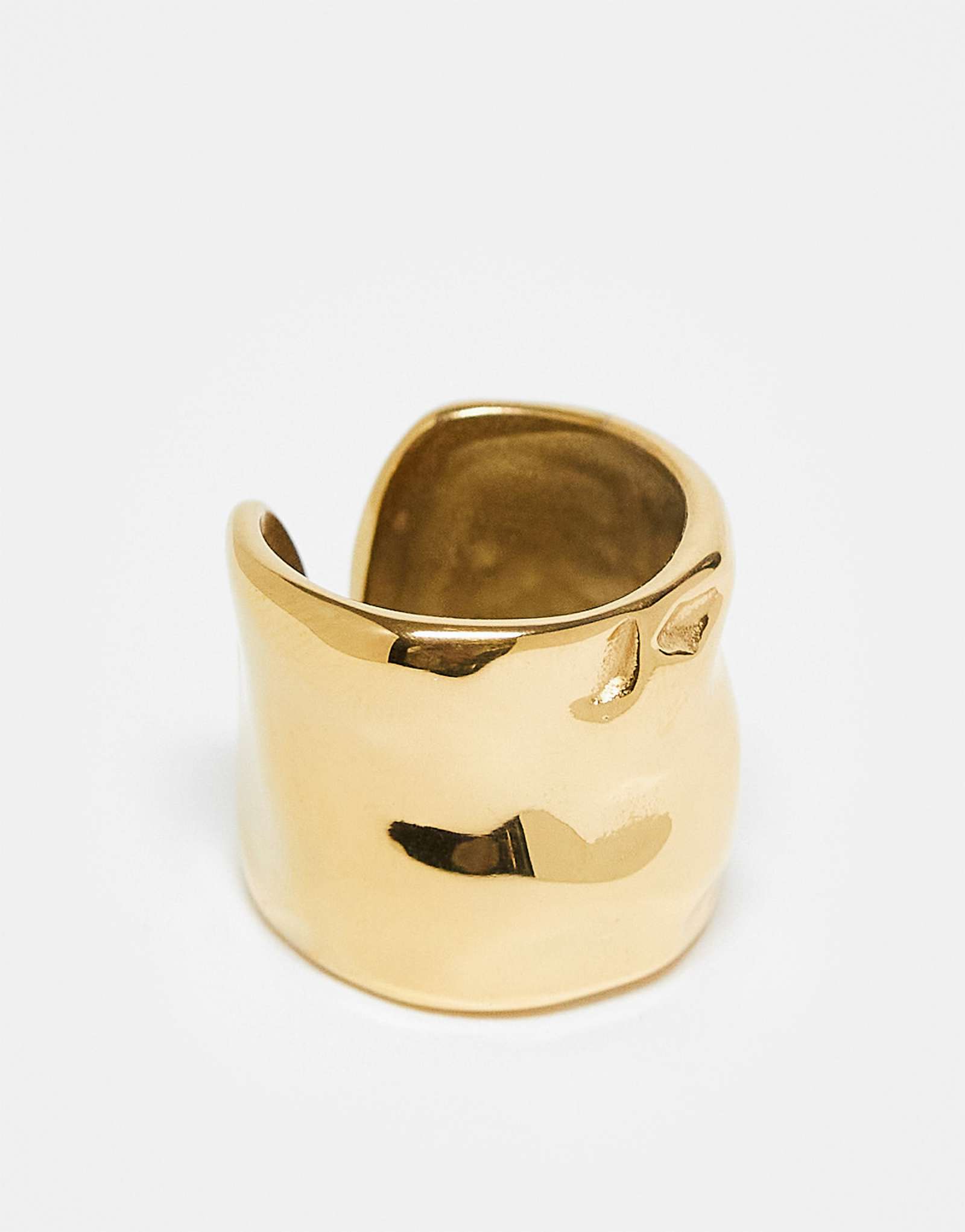 Neck on the Line molten stainless steel ring in gold plated 5990₽