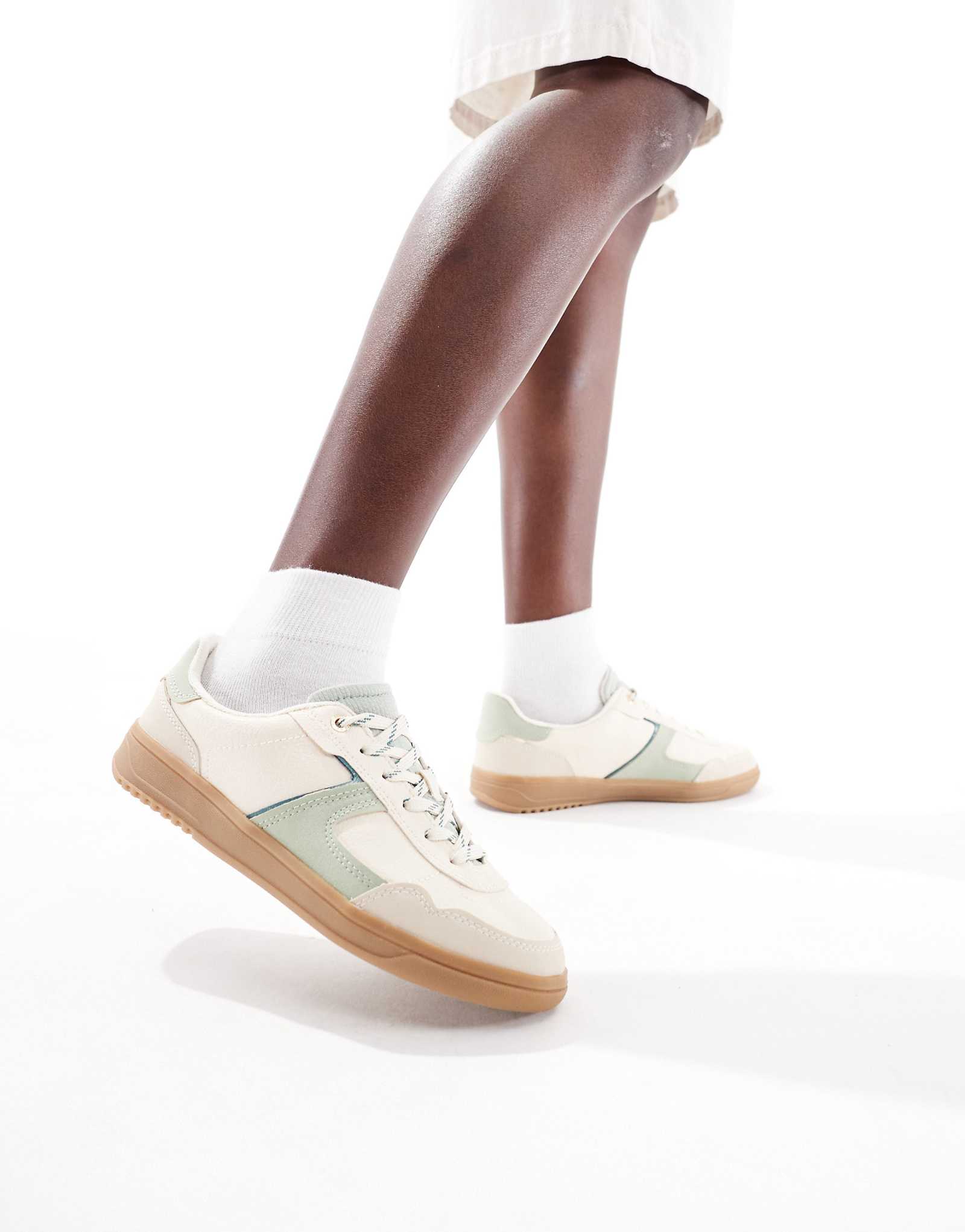 Stradivarius rubber sole sneakers in green
