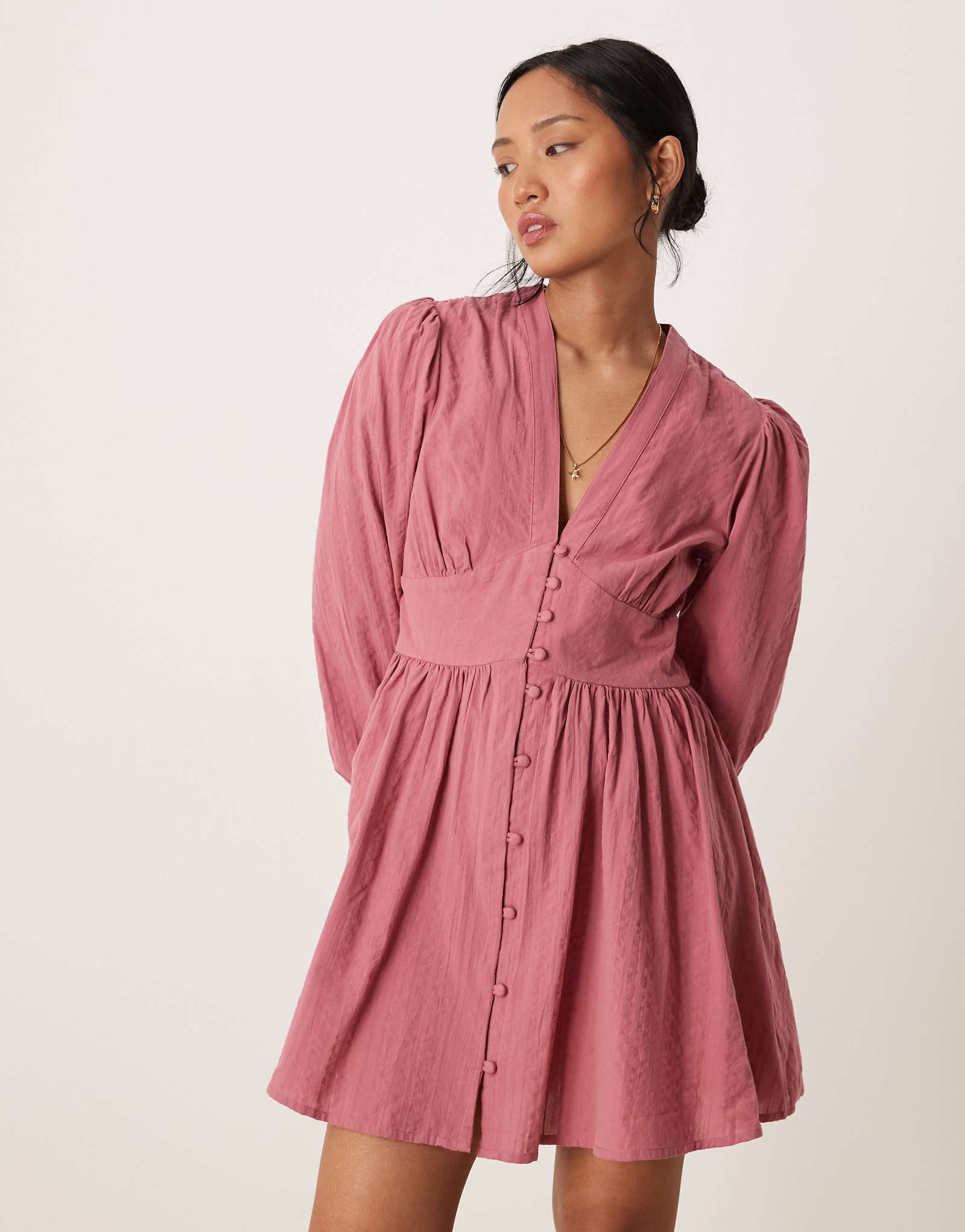 Nobody's Child Petite Starlight long sleeve mini dress in pink