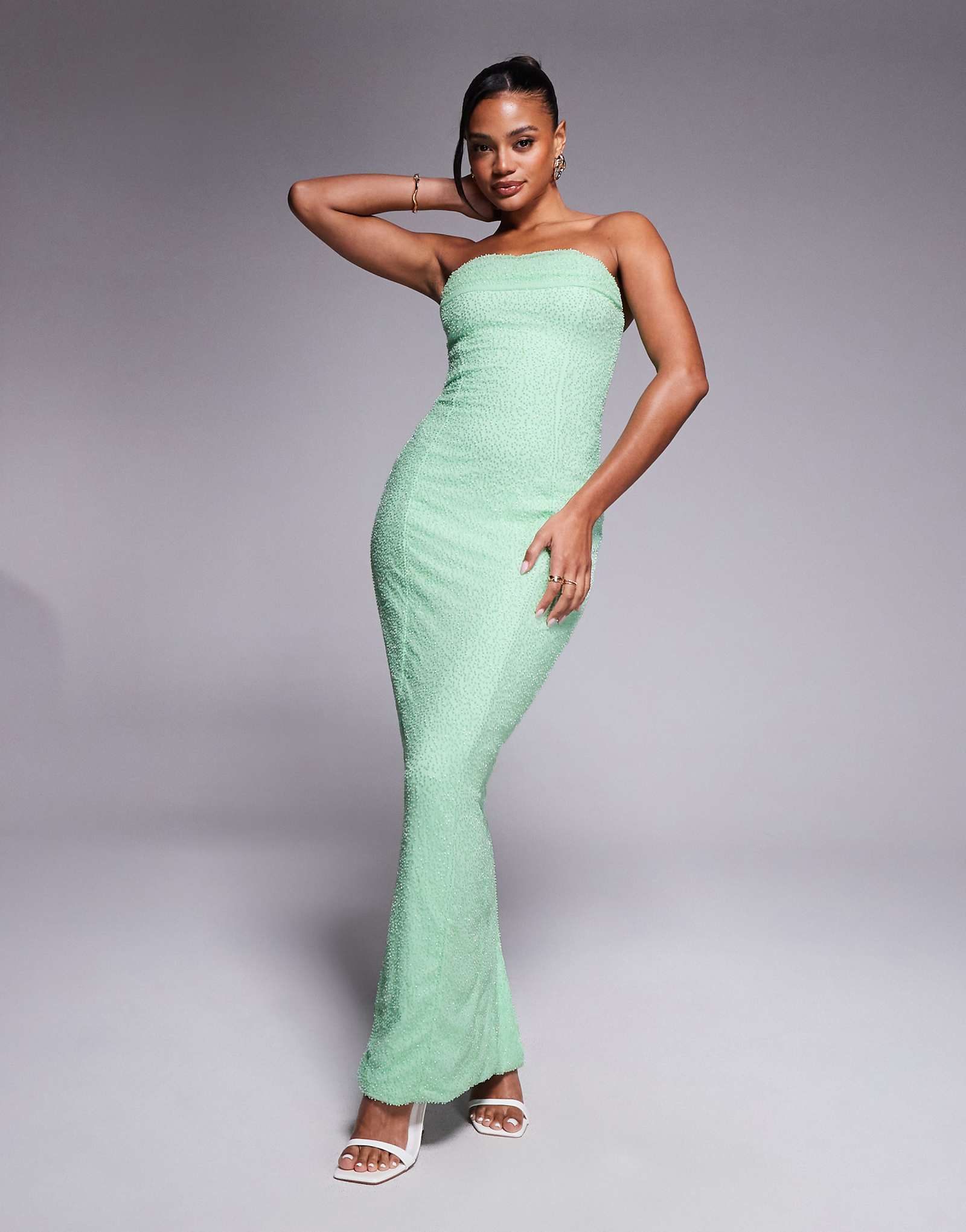 Oh Polly embellished corset midaxi dress in mint green 26290₽