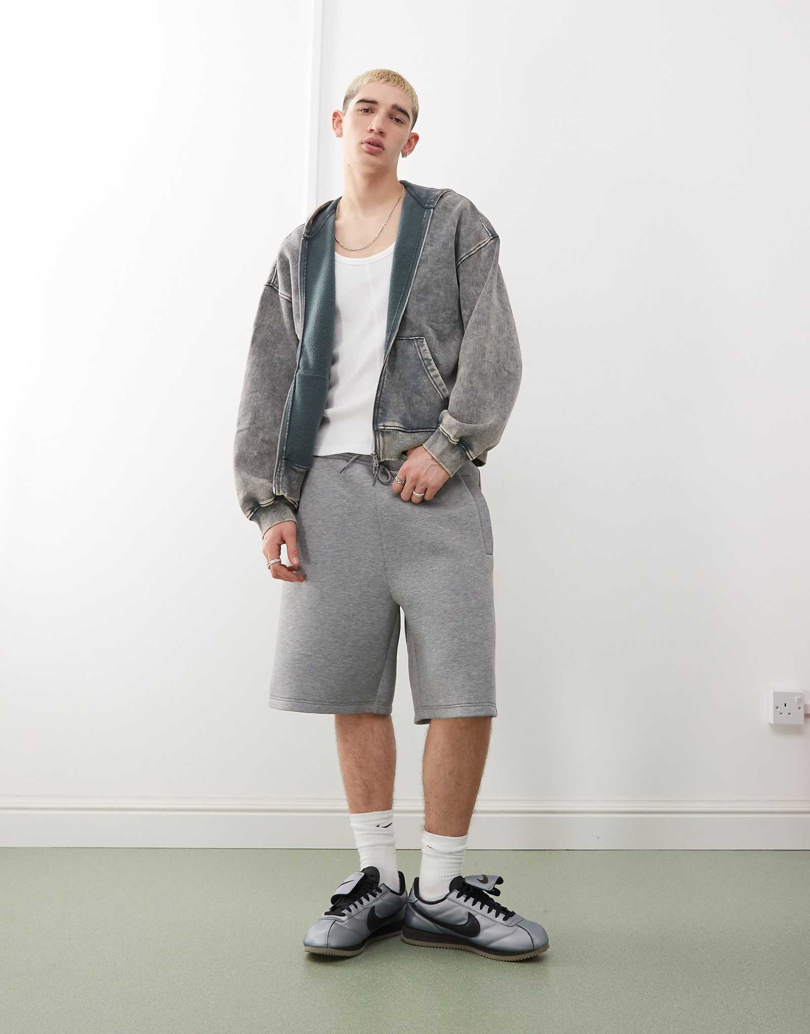 Weekday Simon scuba jersey shorts in heather gray 13890₽