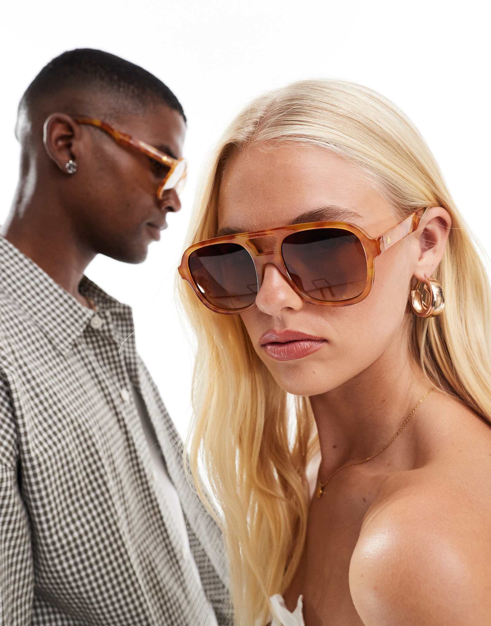 Aire Whirlpool oversized aviator sunglasses in vintage tort 4590₽