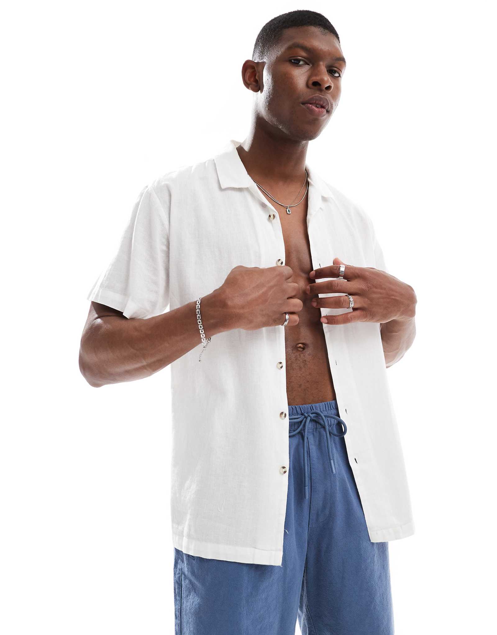 Brave Soul short sleeve knit shirt in white