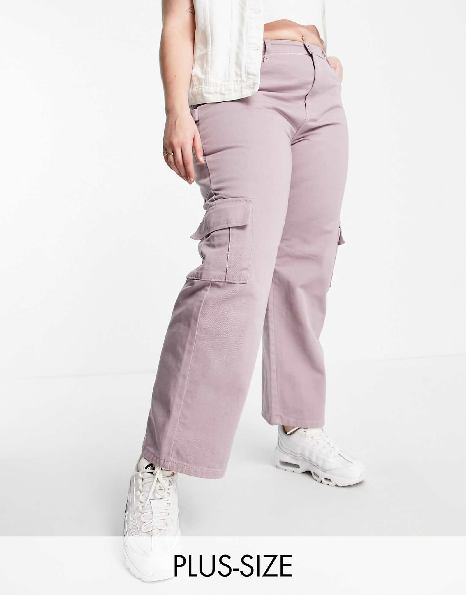 Urban Bliss Plus carpenter 90s baggy pants in mauve