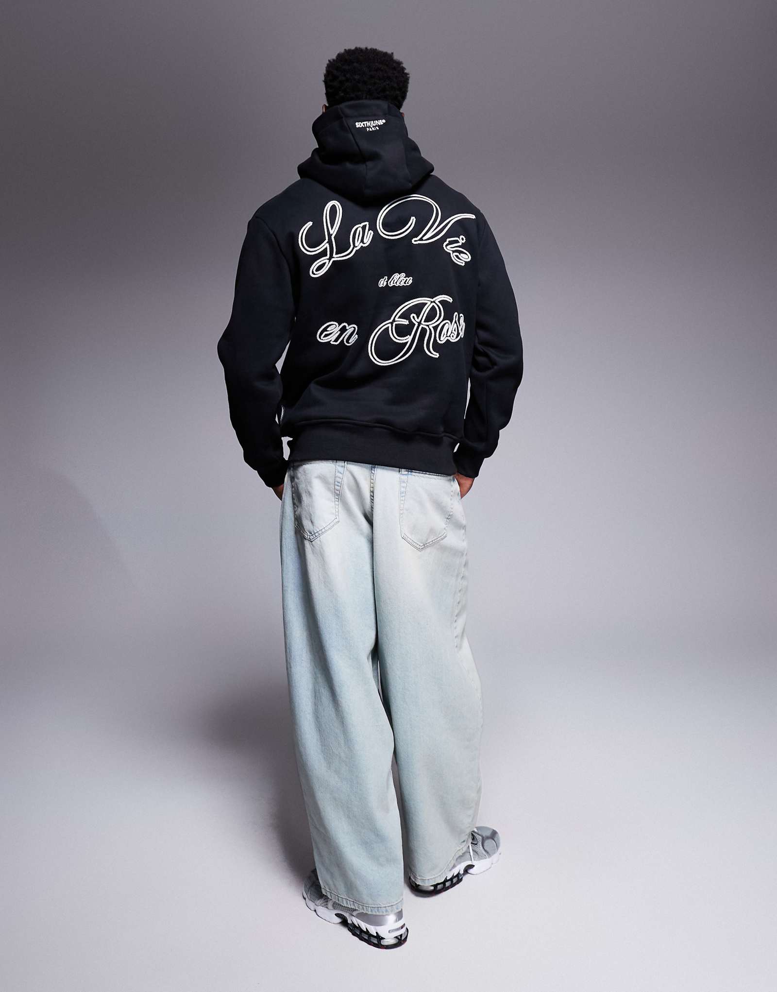 Sixth June french motif back print hoodie in black 14790₽