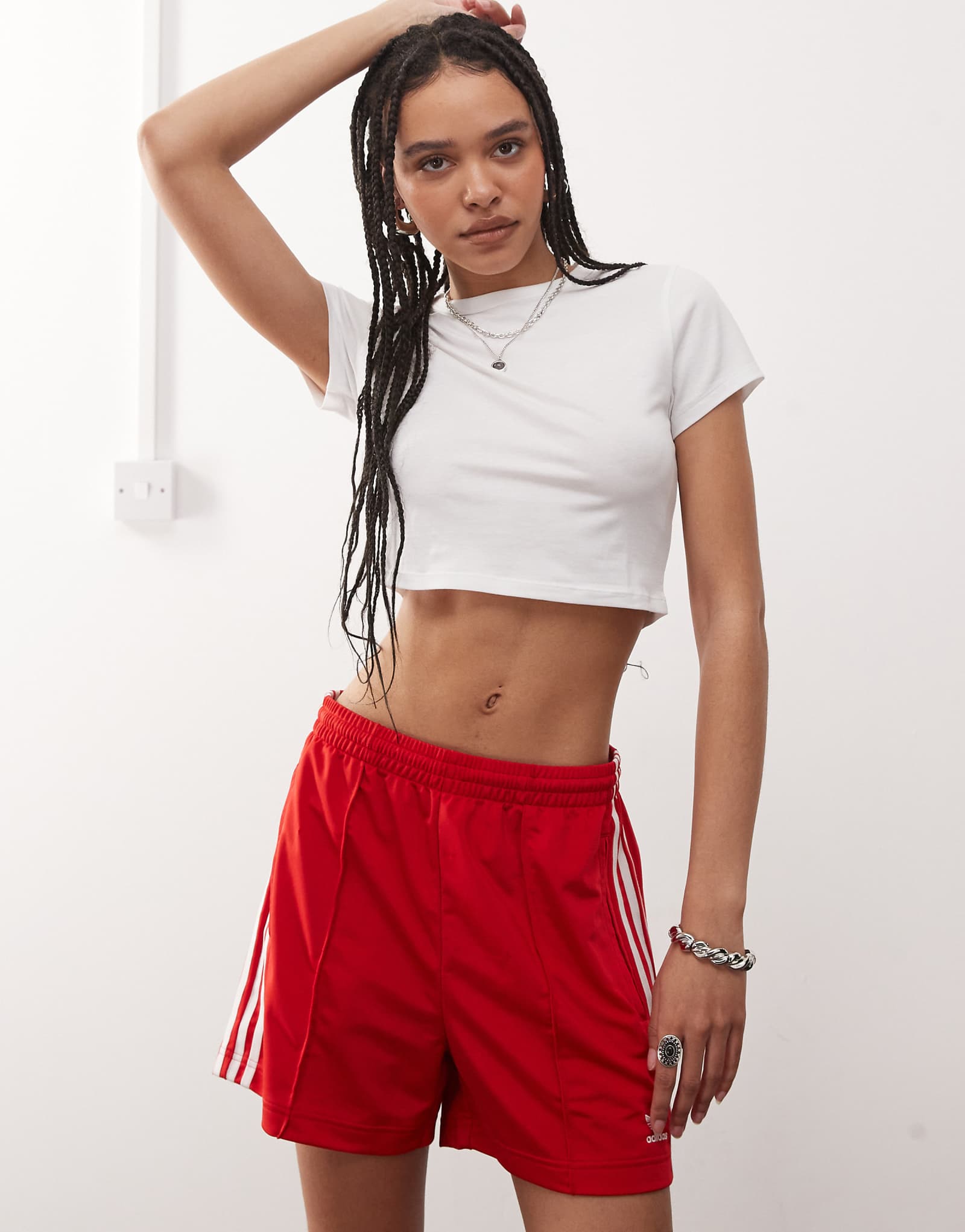 COLLUSION short sleeve super crop T-shirt in white 2190₽