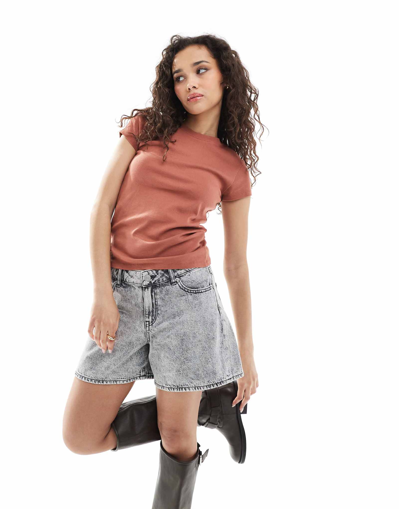 JJXX denim shorts in light gray wash 10190₽