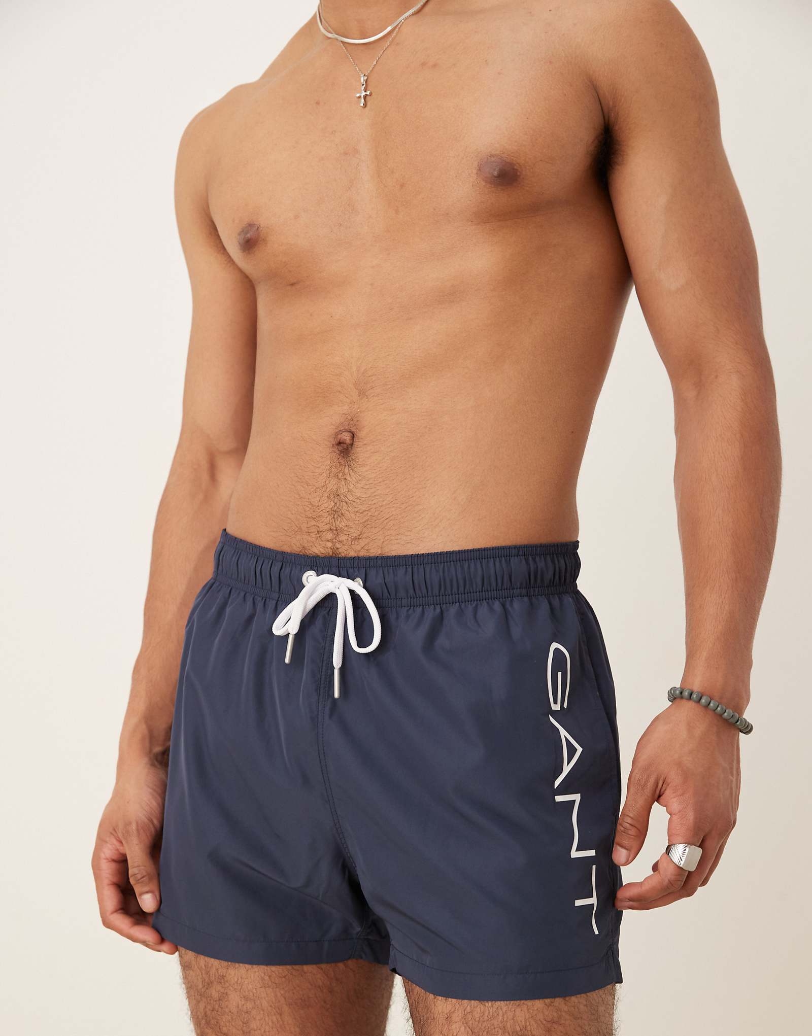 GANT swim shorts with side logo in navy