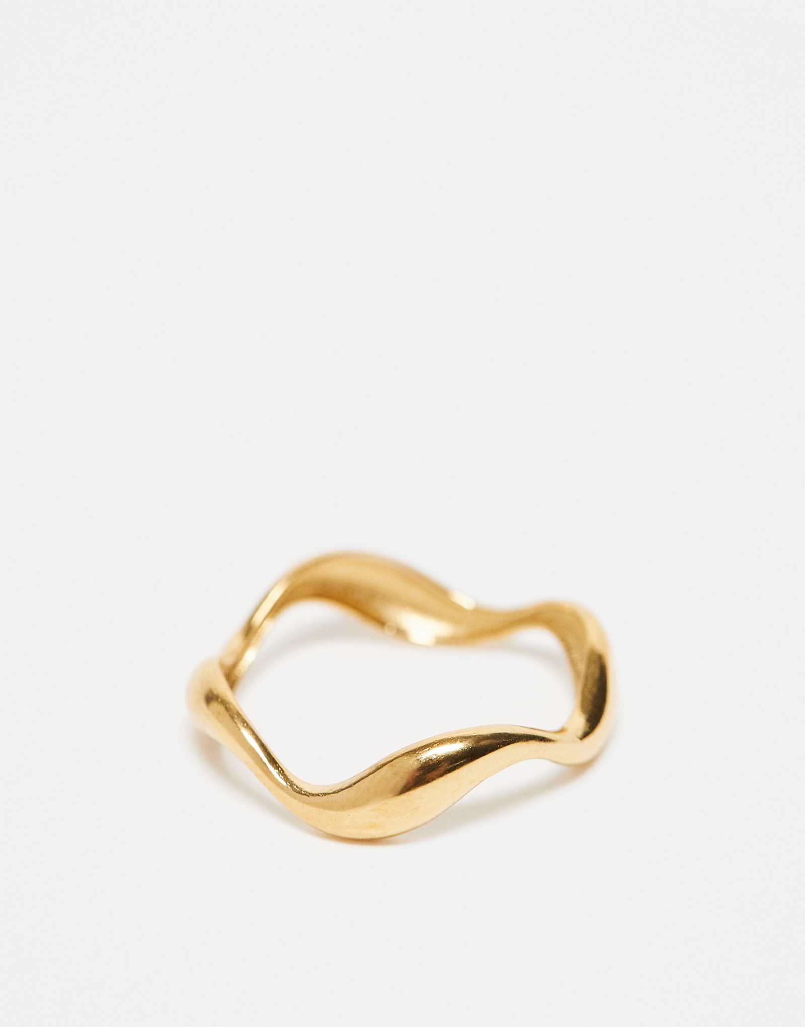 Lost Souls stainless steel 18ct gold plated wavy band ring 4490₽