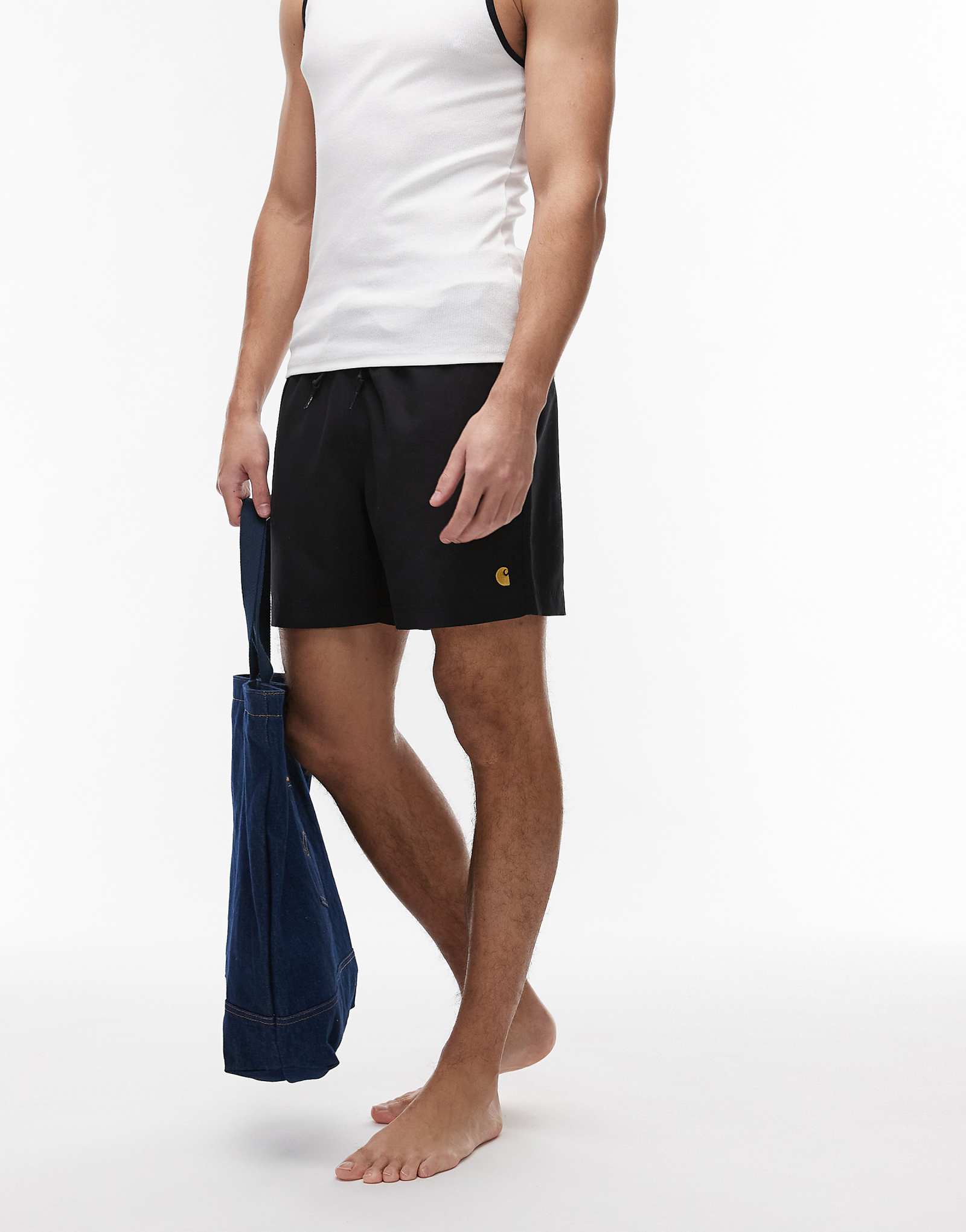 Carhartt WIP chase swim trunks in black