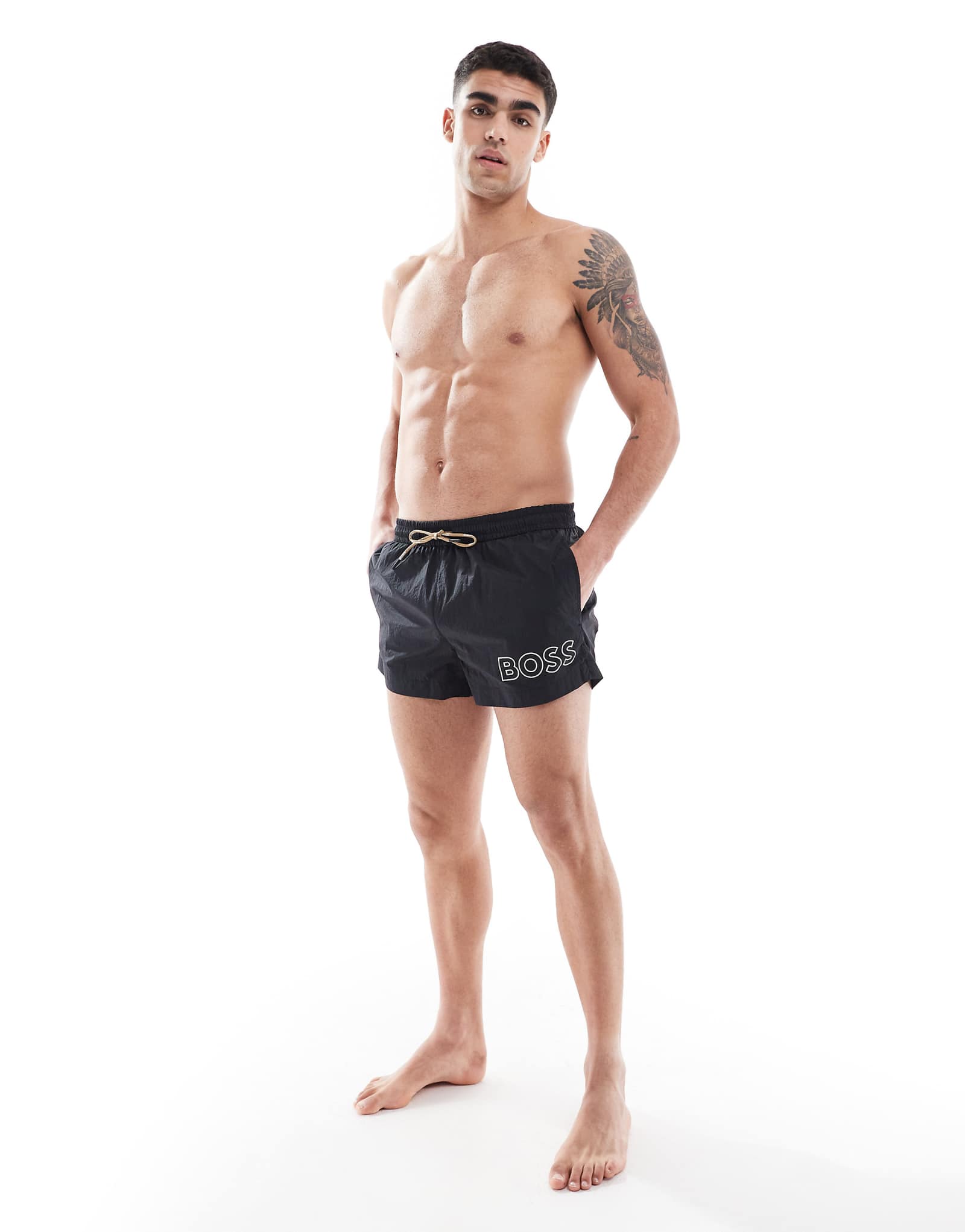 BOSS Mooneye logo swim shorts in black 8390₽