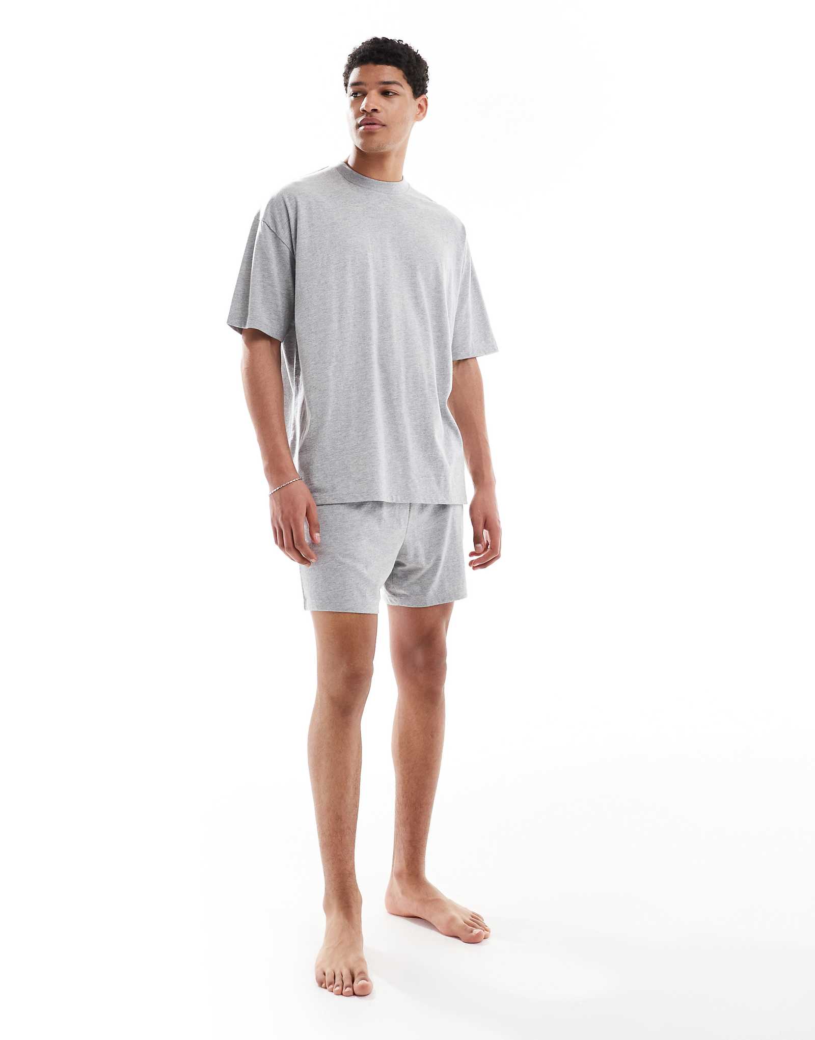 ASOS DESIGN pajama set in gray heather 7090₽
