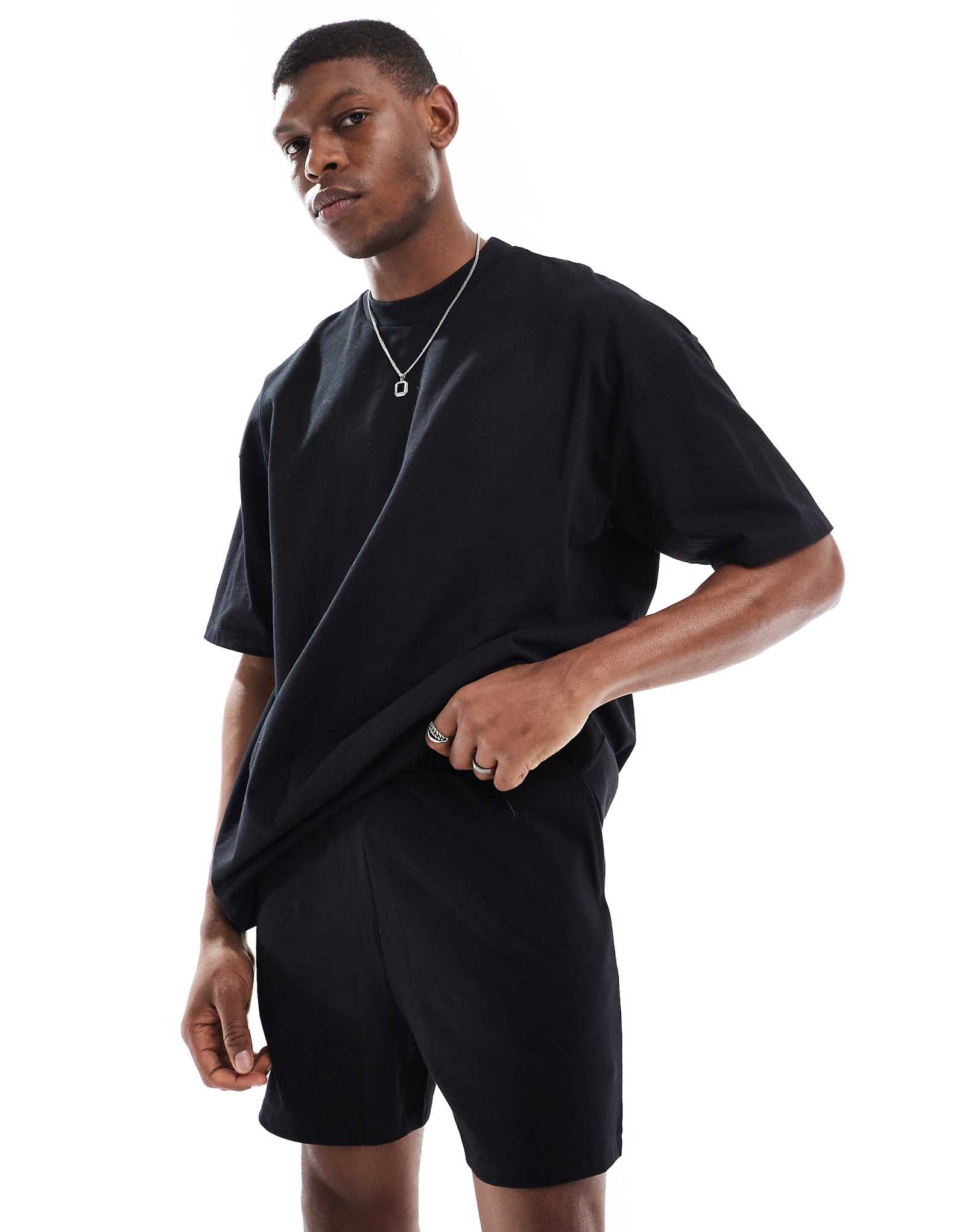 ASOS DESIGN pajama set in black 4290₽