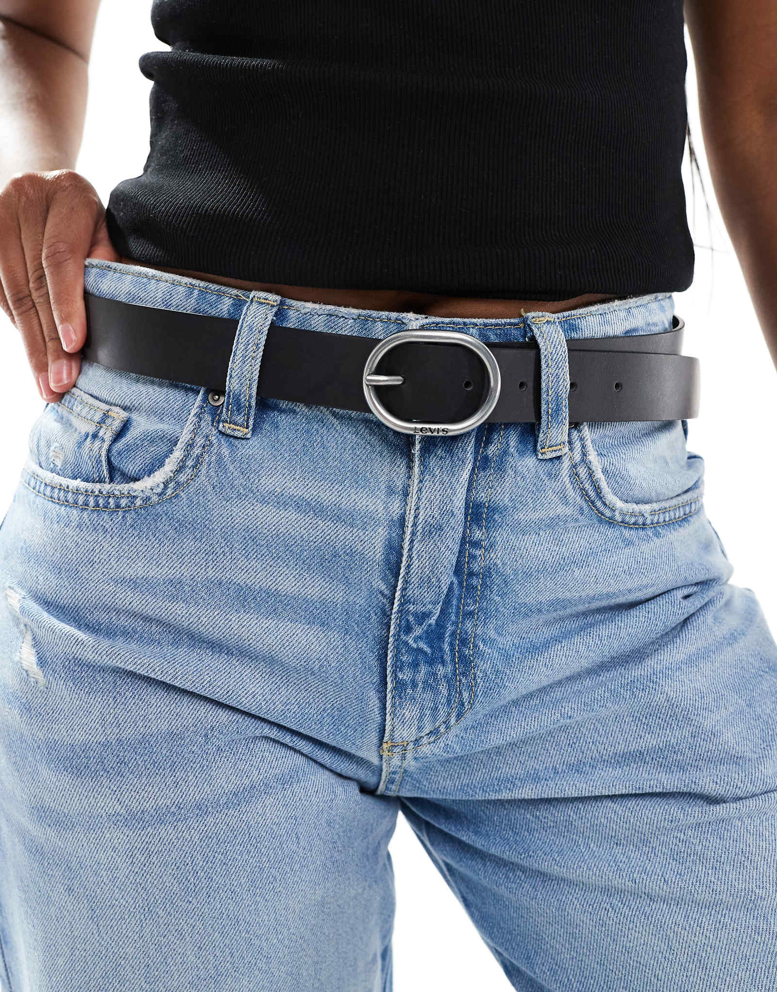 Levis Hermosilla leather belt in black 9590₽