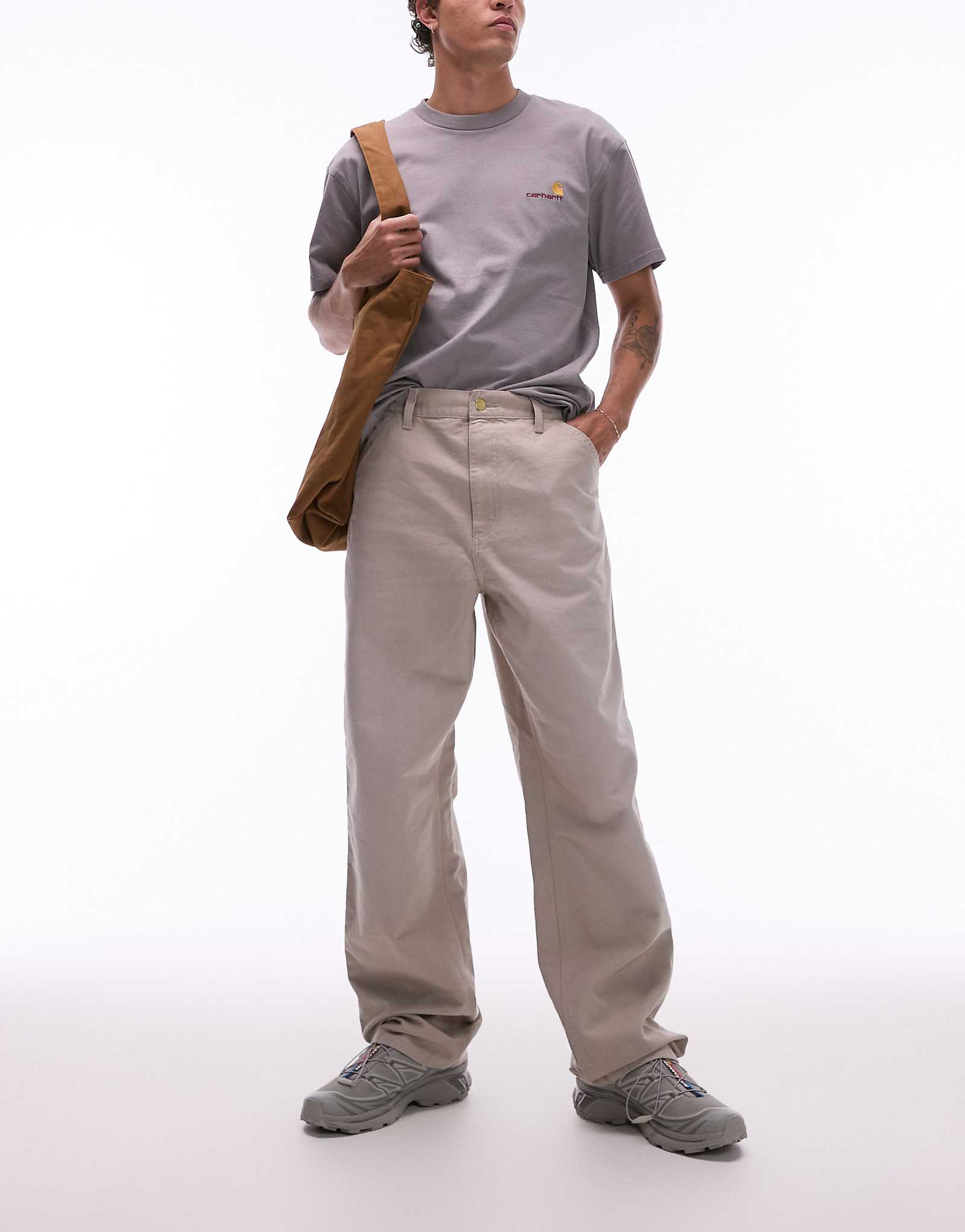 Carhartt WIP single knee pants in dusky beige