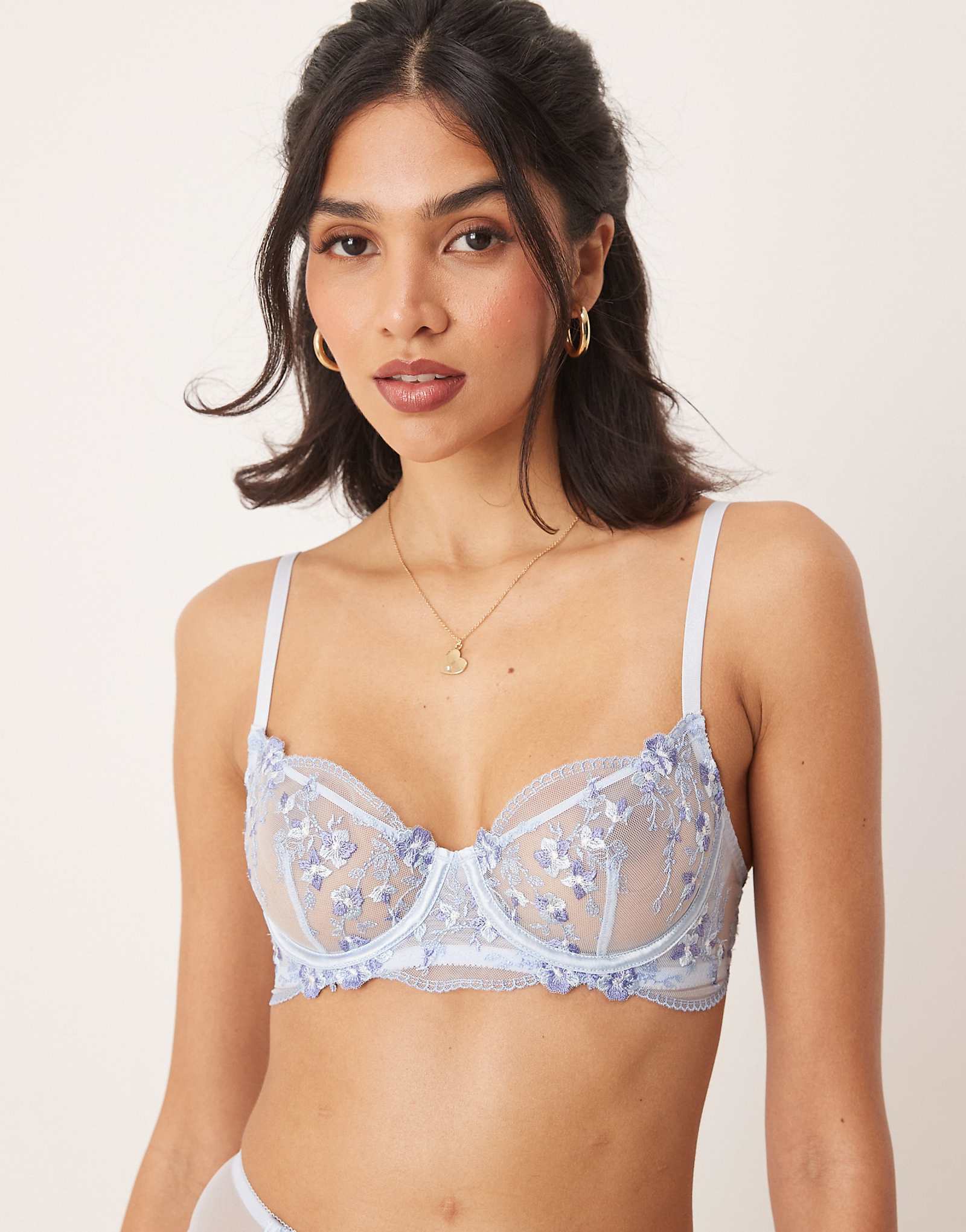 Kat The Label Sofia Underwire bra in cornflower blue