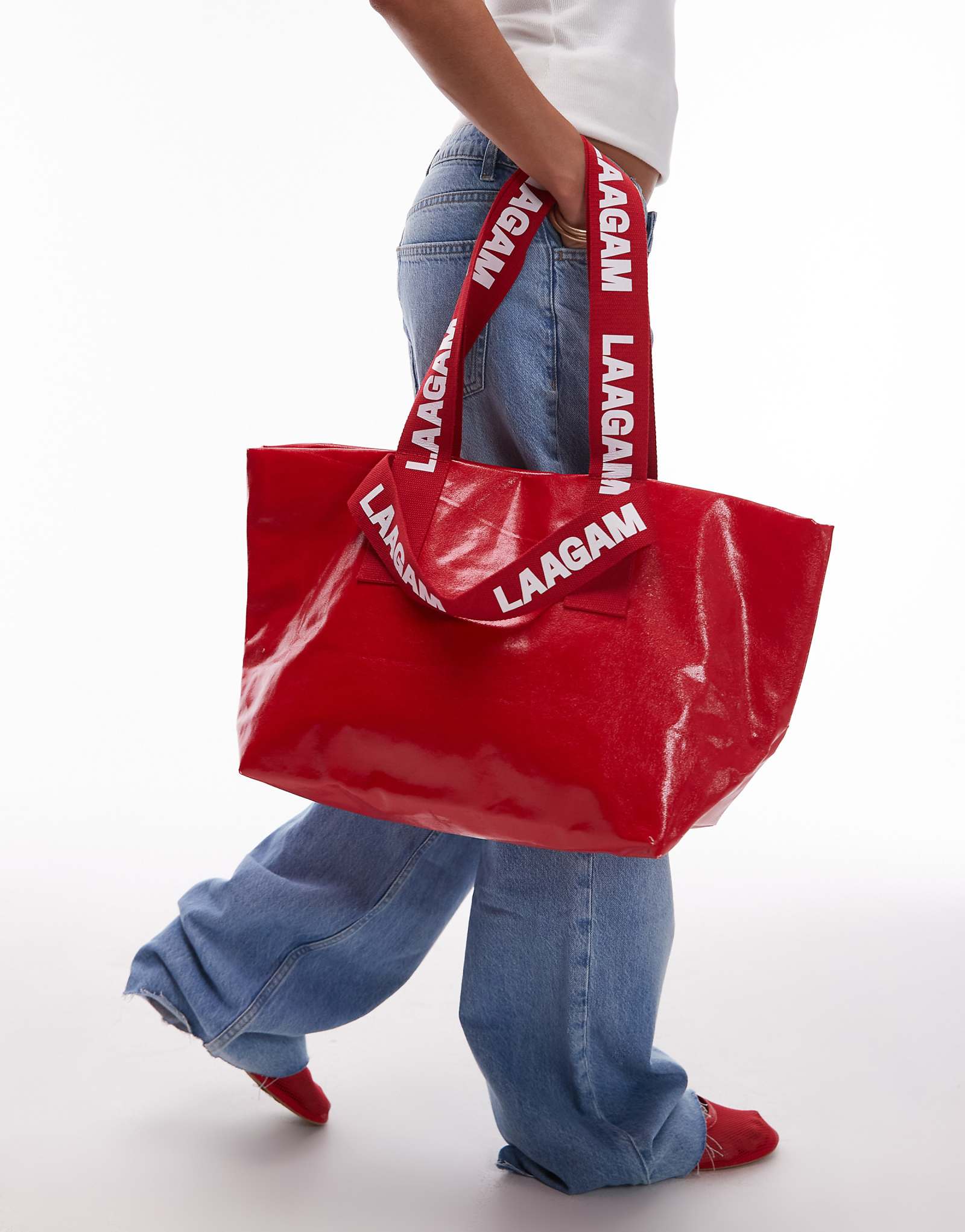 LAAGAM malmo red shopper bag