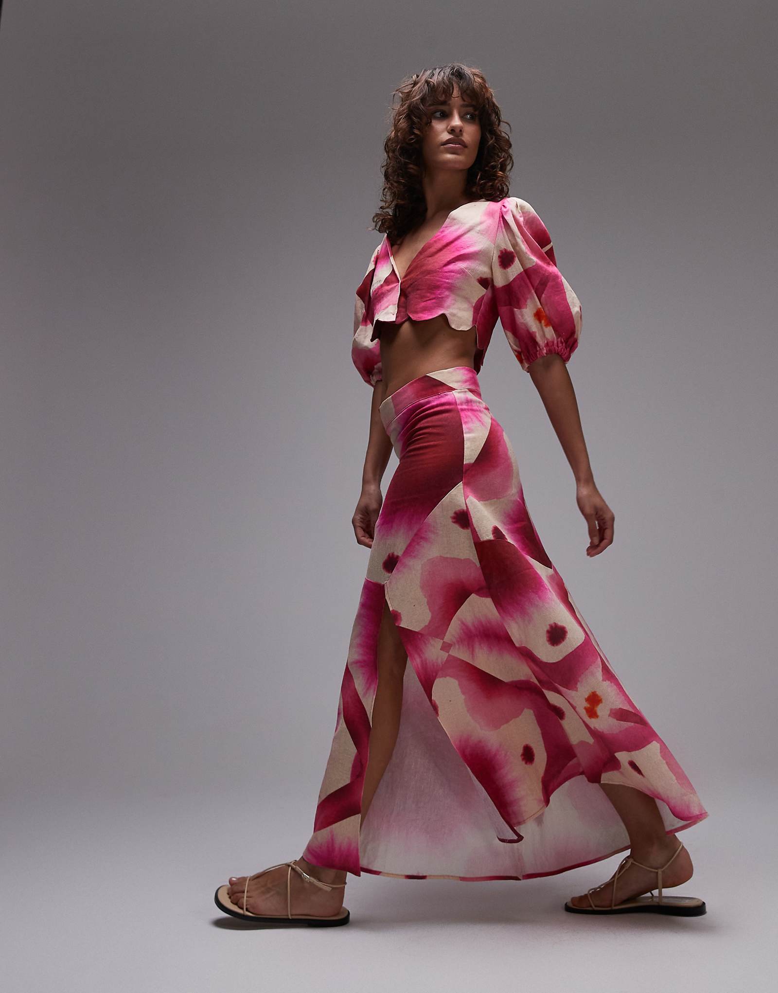 LAAGAM rose maxi skirt in pink - part of a set