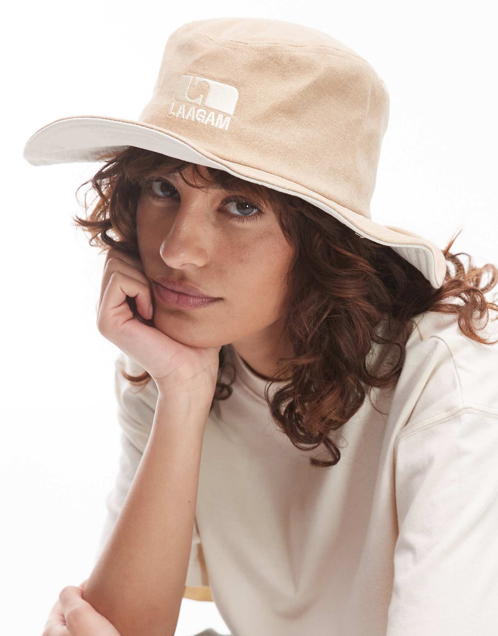 LAAGAM cowboy serge logo hat in beige 14790₽