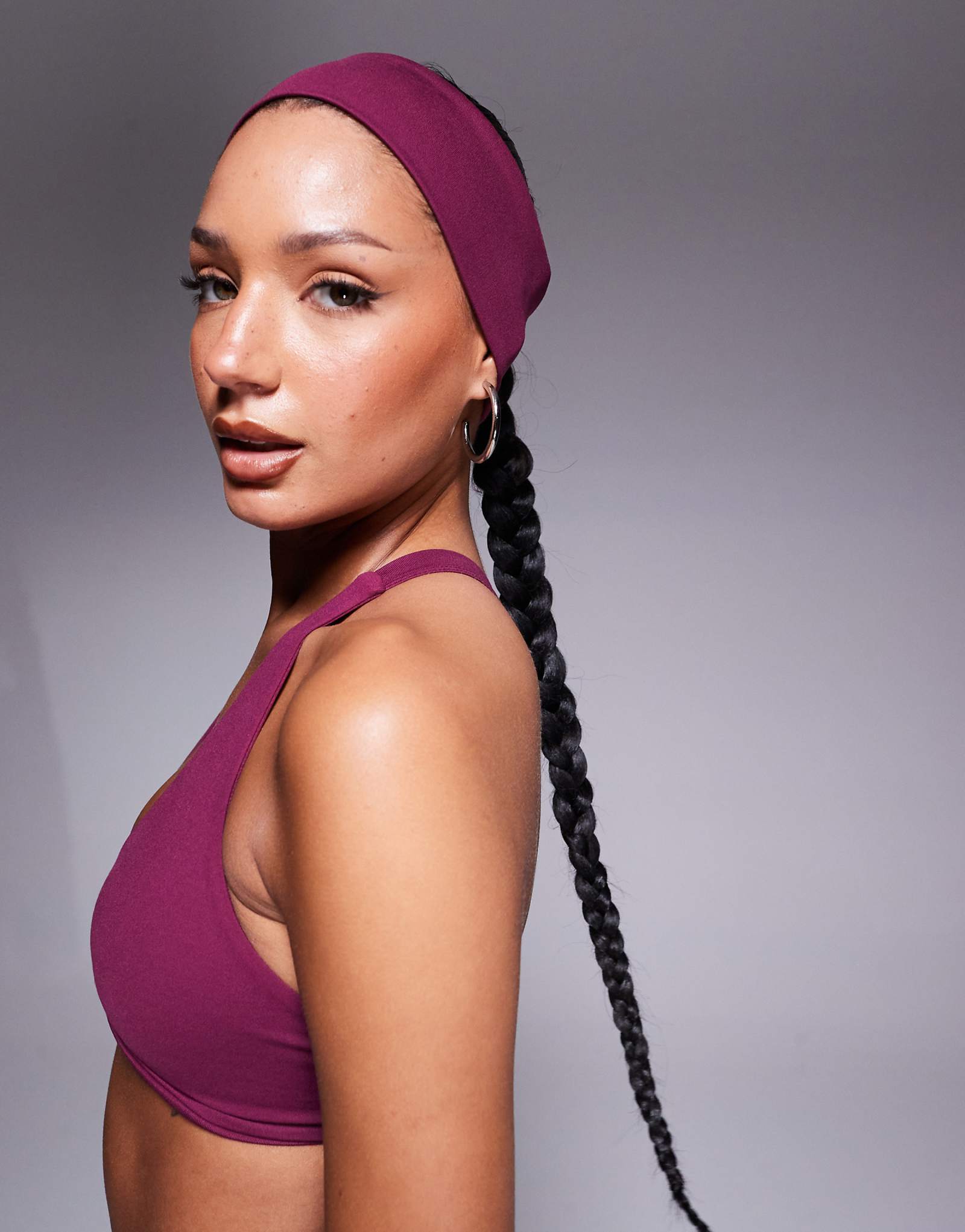 4505 soft touch yoga wide headband in mulberry