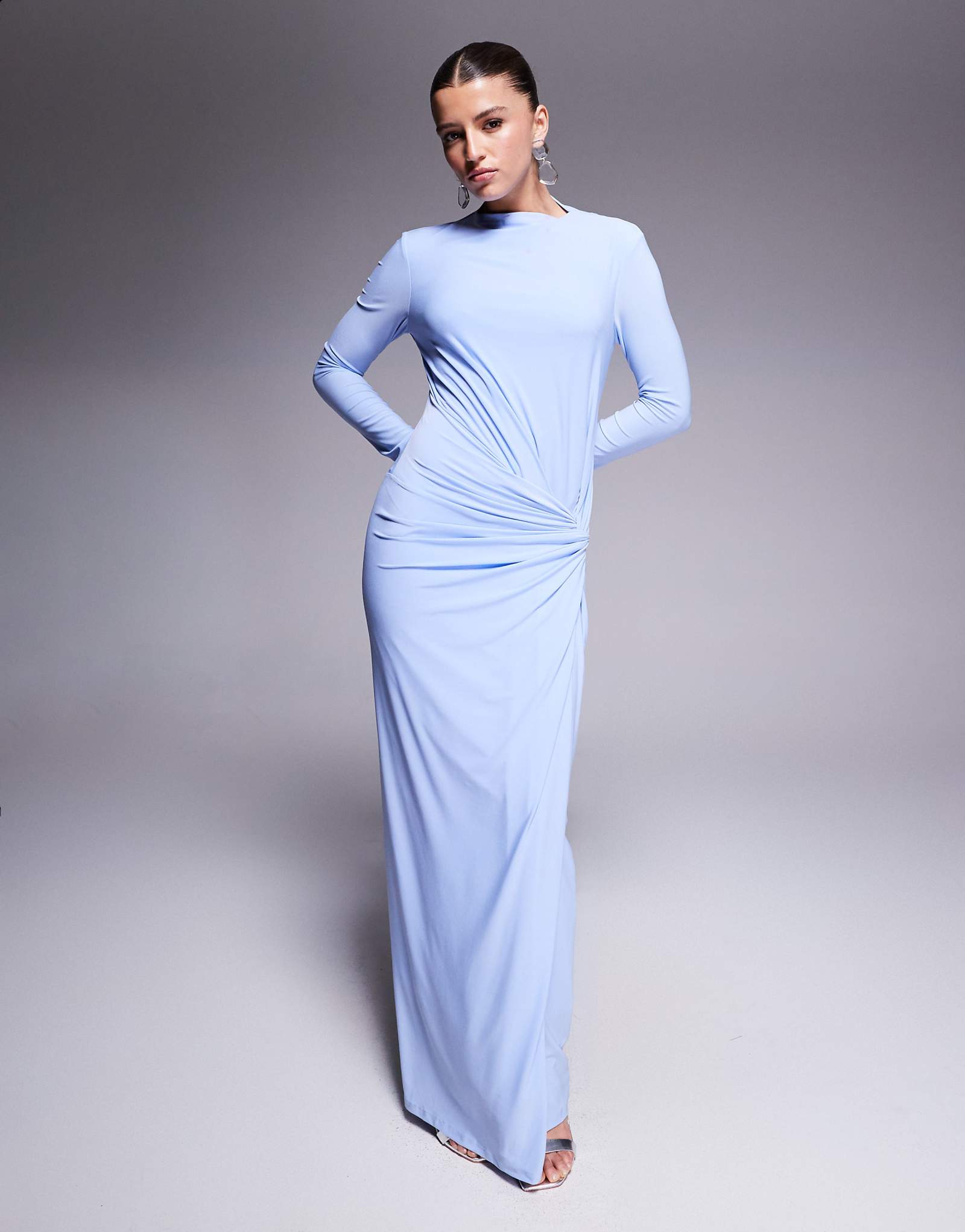 Daska twist front dress in soft blue 15890₽