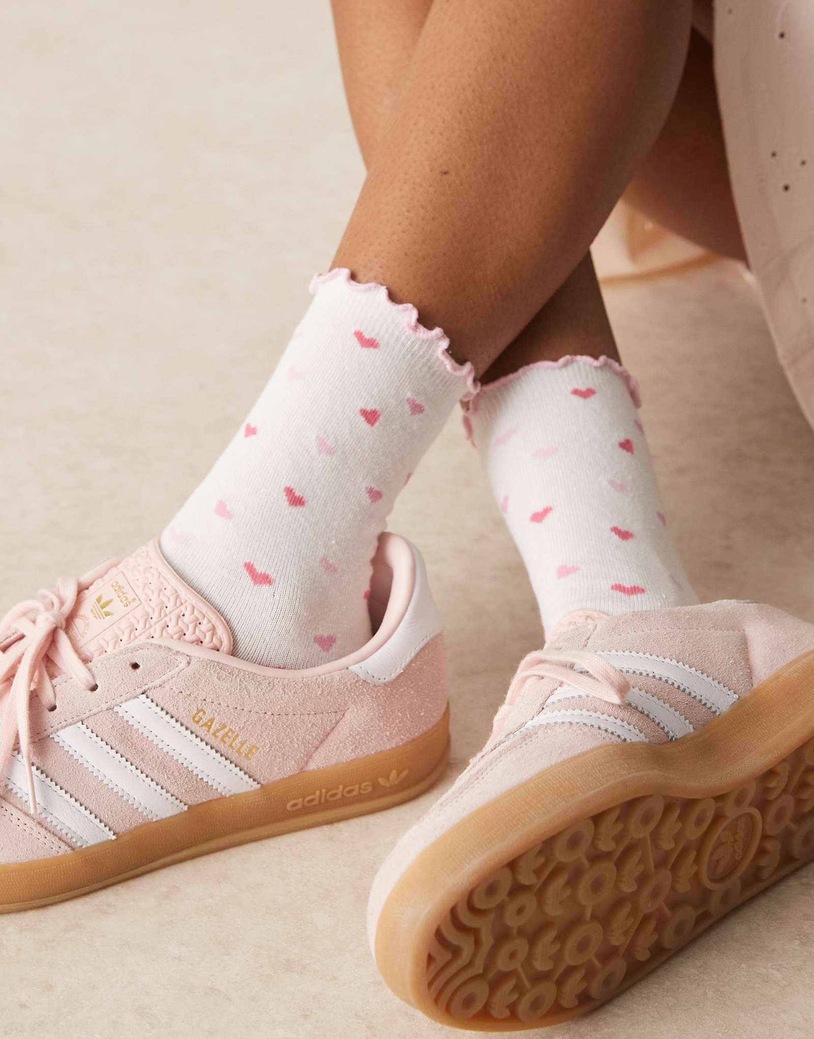 Boux Avenue heart print socks in ivory 1990₽