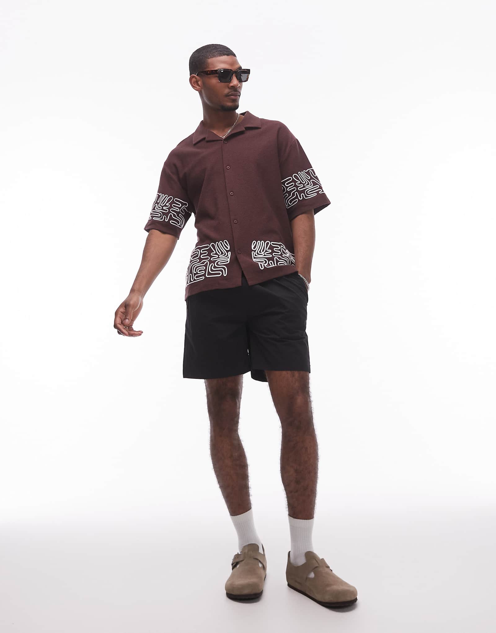 ARKET mid length drawstring swim shorts in black 12690₽