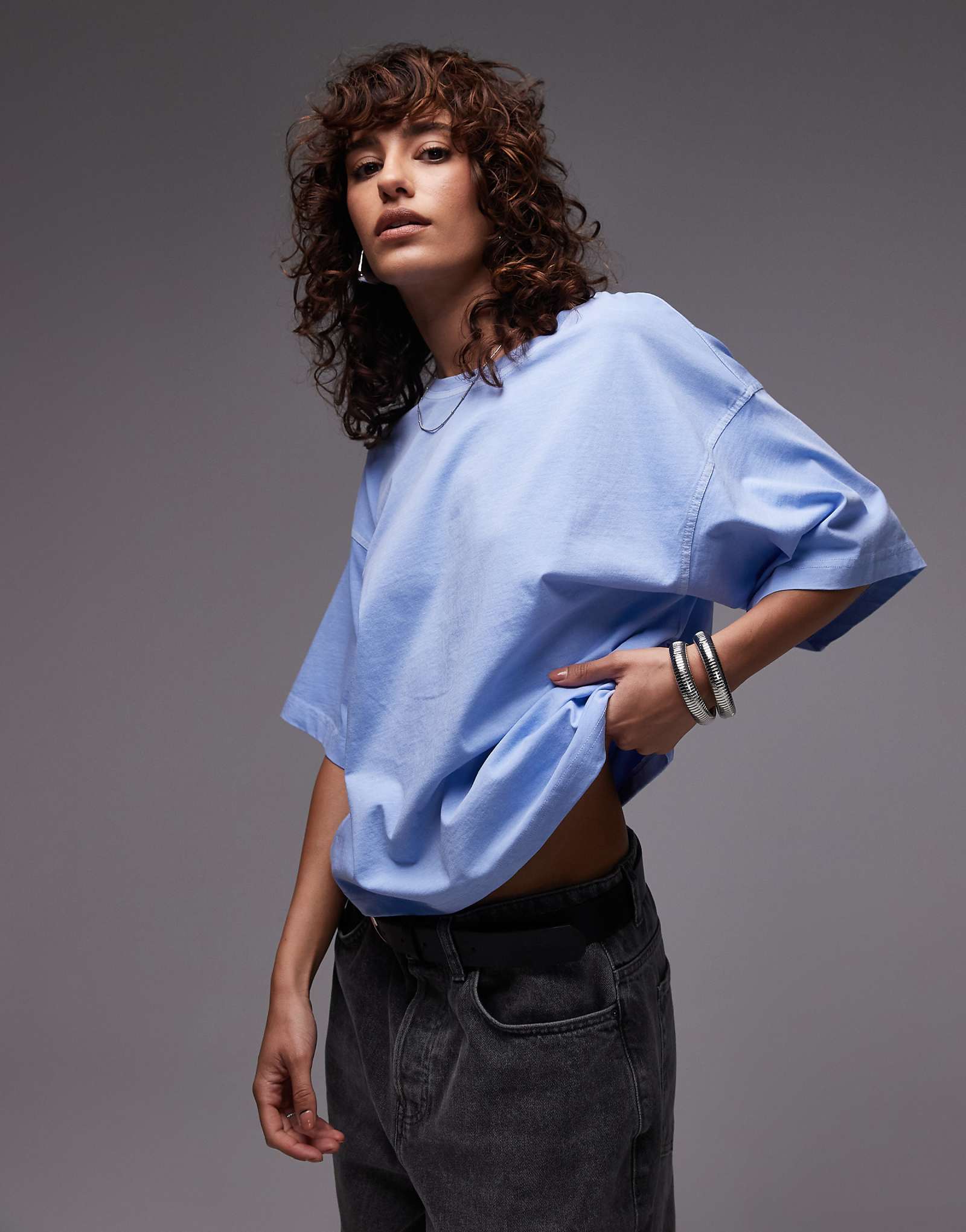 ARKET boxy t-shirt in washed blue 7790₽