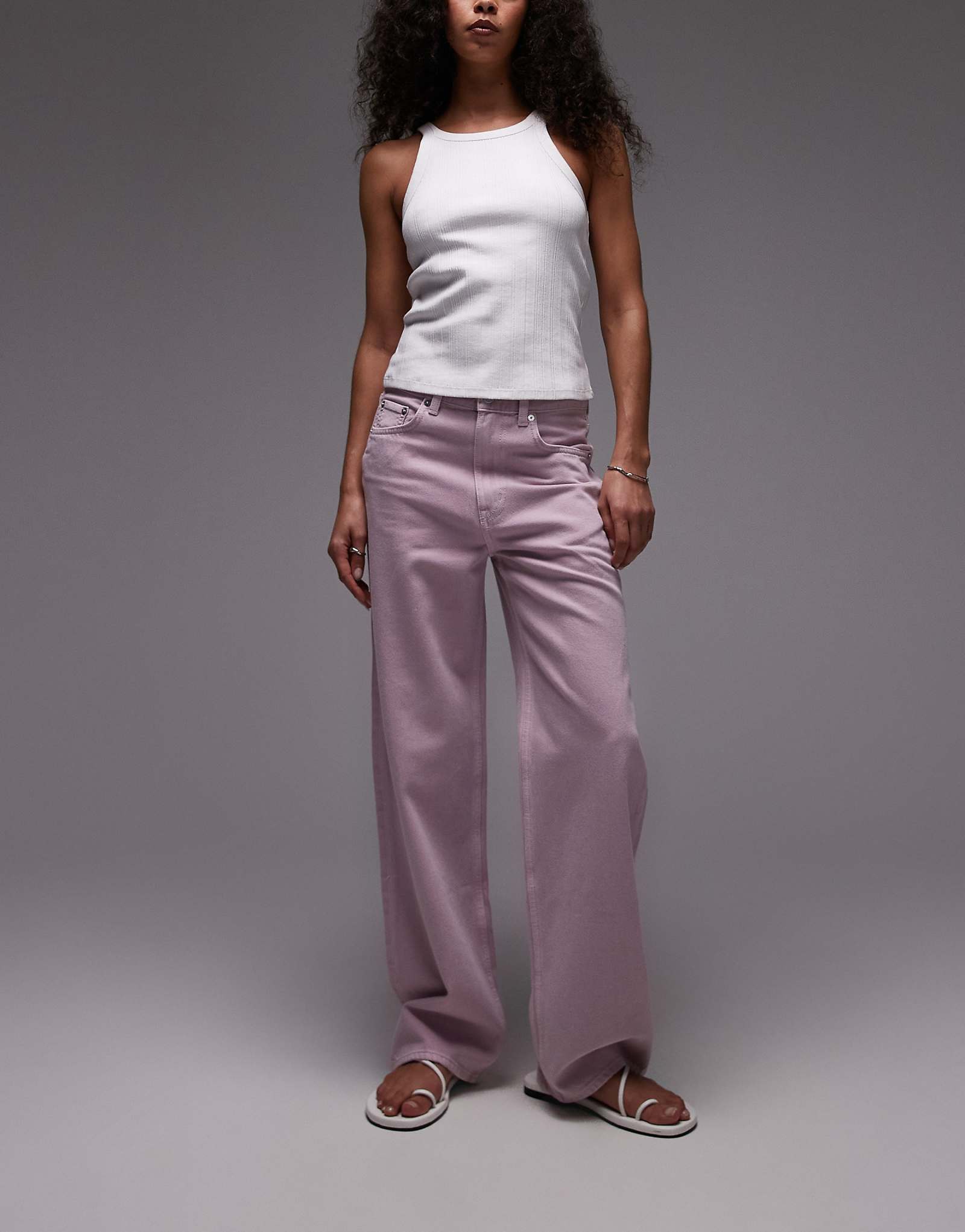 ARKET high waist relaxed leg jeans in lilac 20190₽