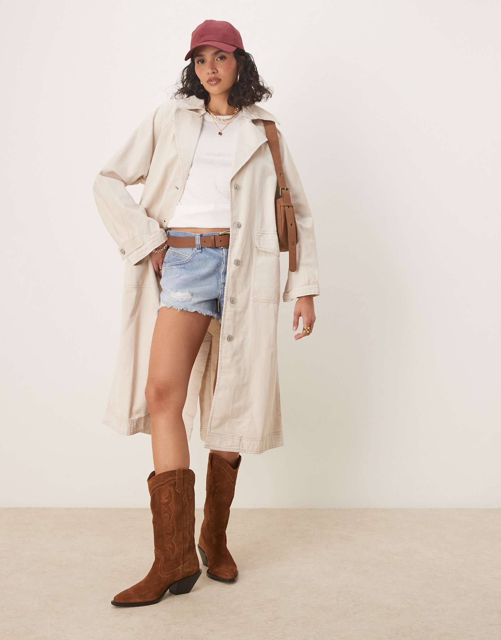 Free People perry washed trench coat in french oak 46590₽
