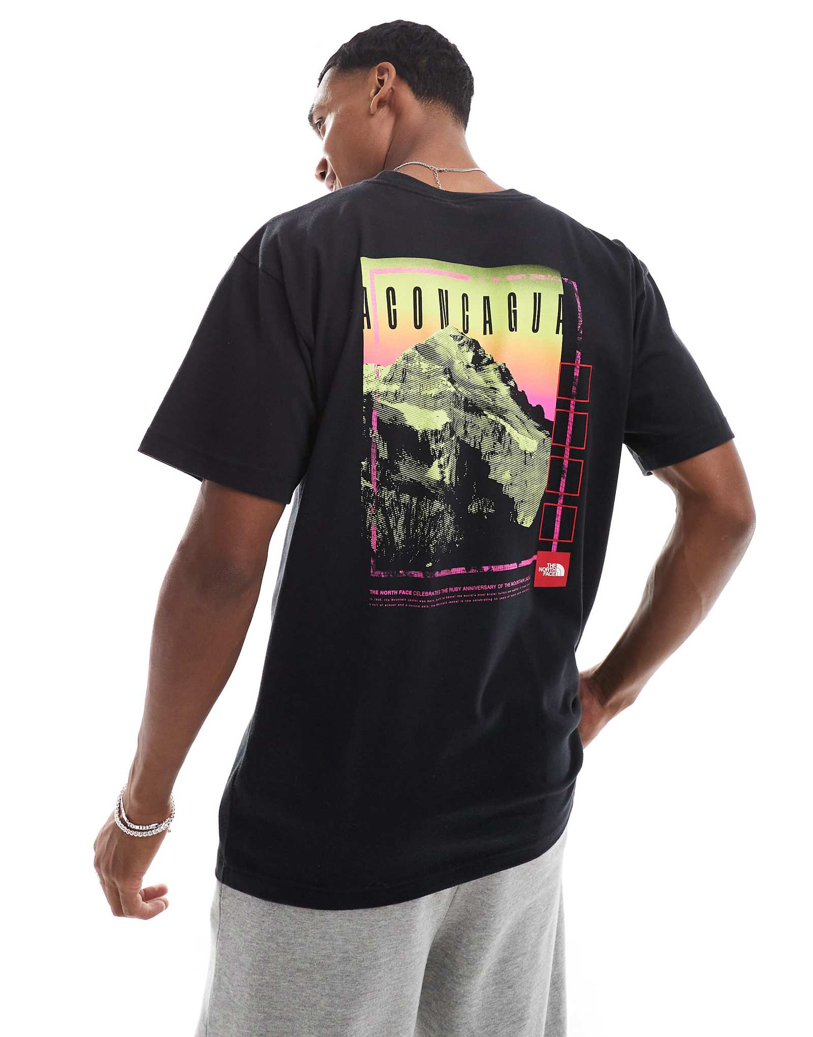 The North Face Red Box Aconcagua Heavyweight Graphic Tee in black