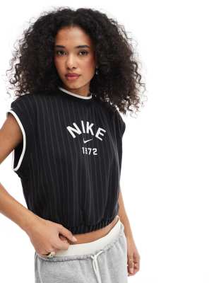 Трикотажная майка оверсайз из коллекции Nike в черно-белом цвете