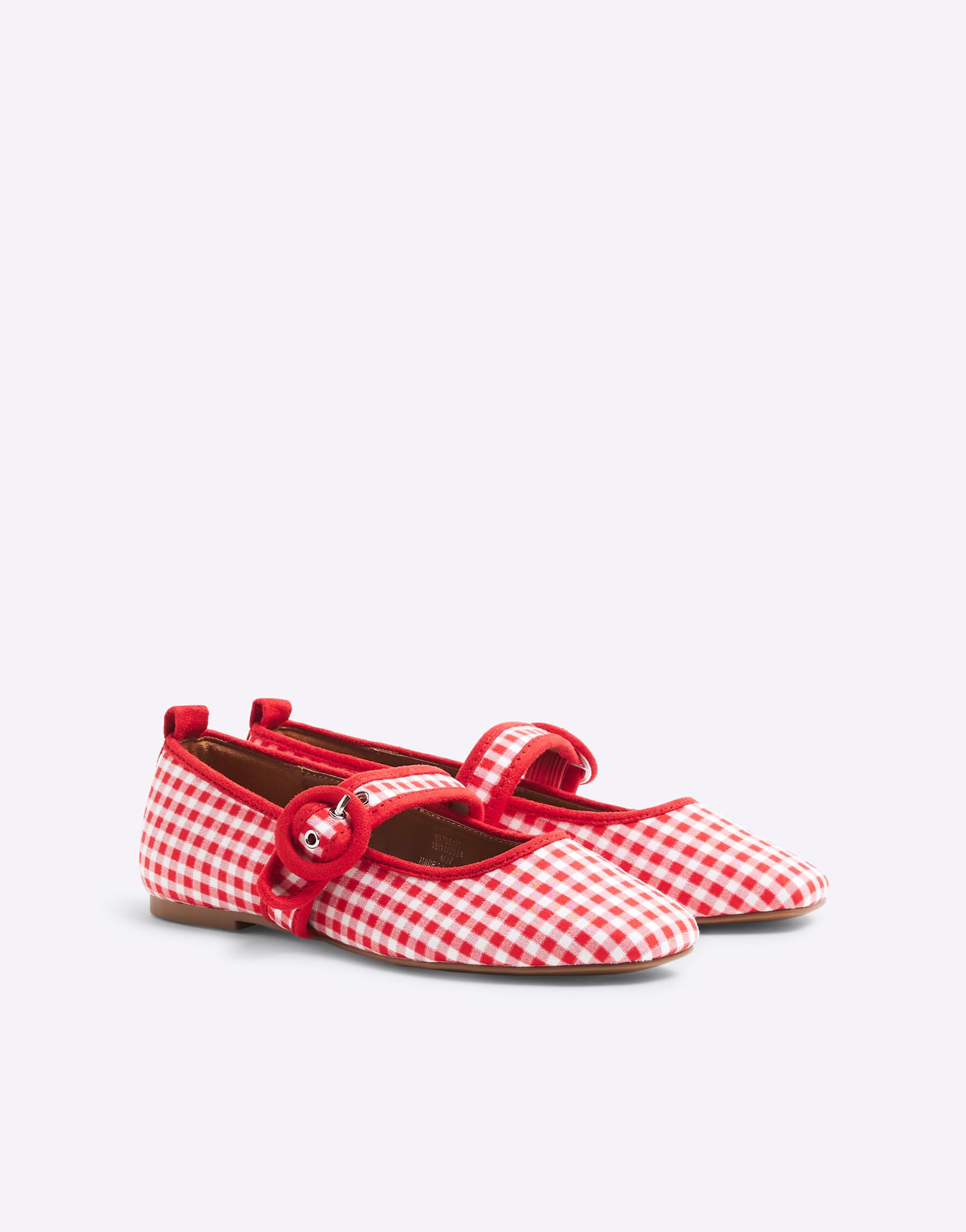 River Island gingham mary-jane ballet flats in red 8790₽