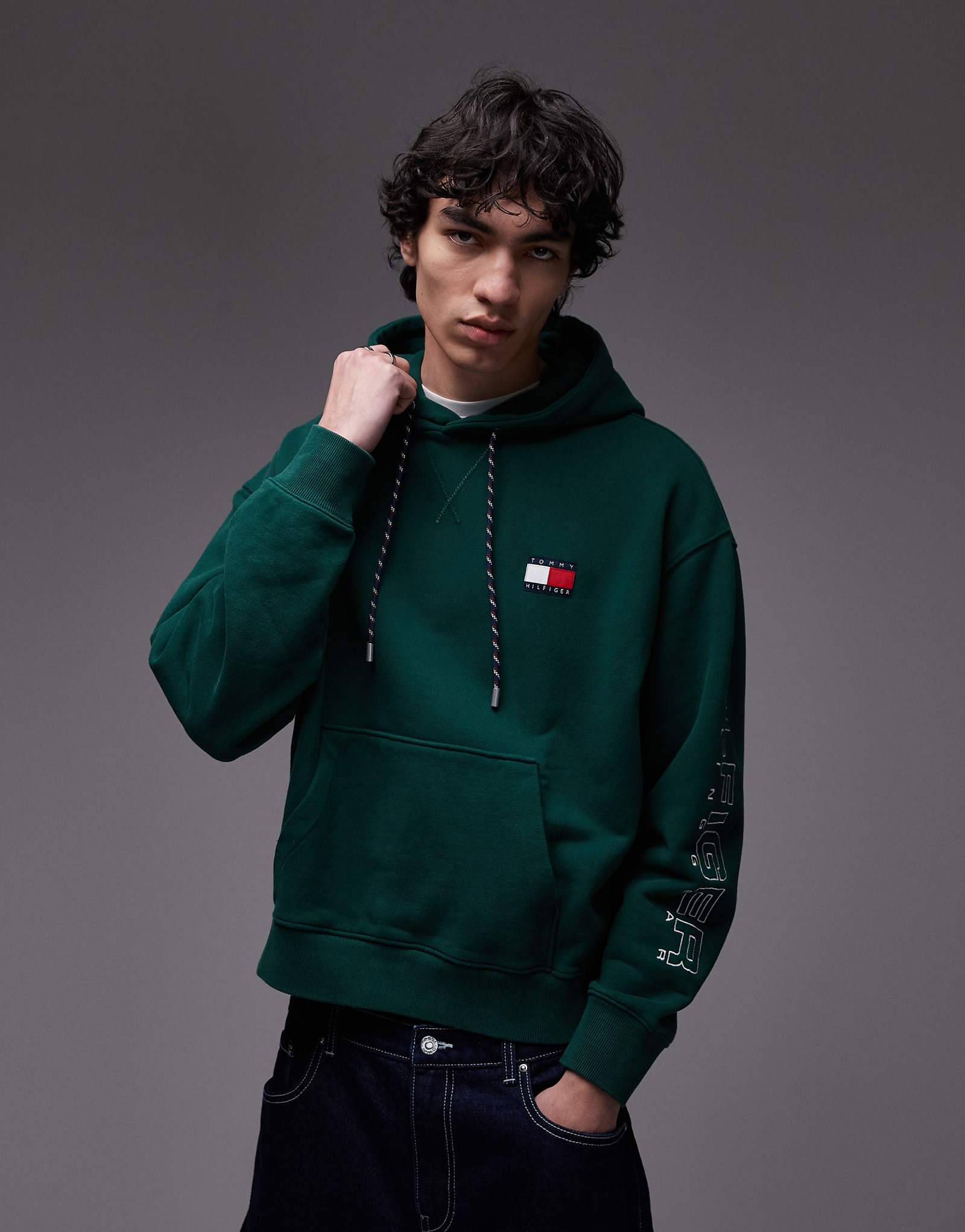 Толстовка с капюшоном Tommy Hilfiger sailing темно-зеленого цвета