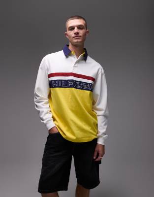 Футболка-поло Tommy Hilfiger для парусного регби белого и желтого цветов