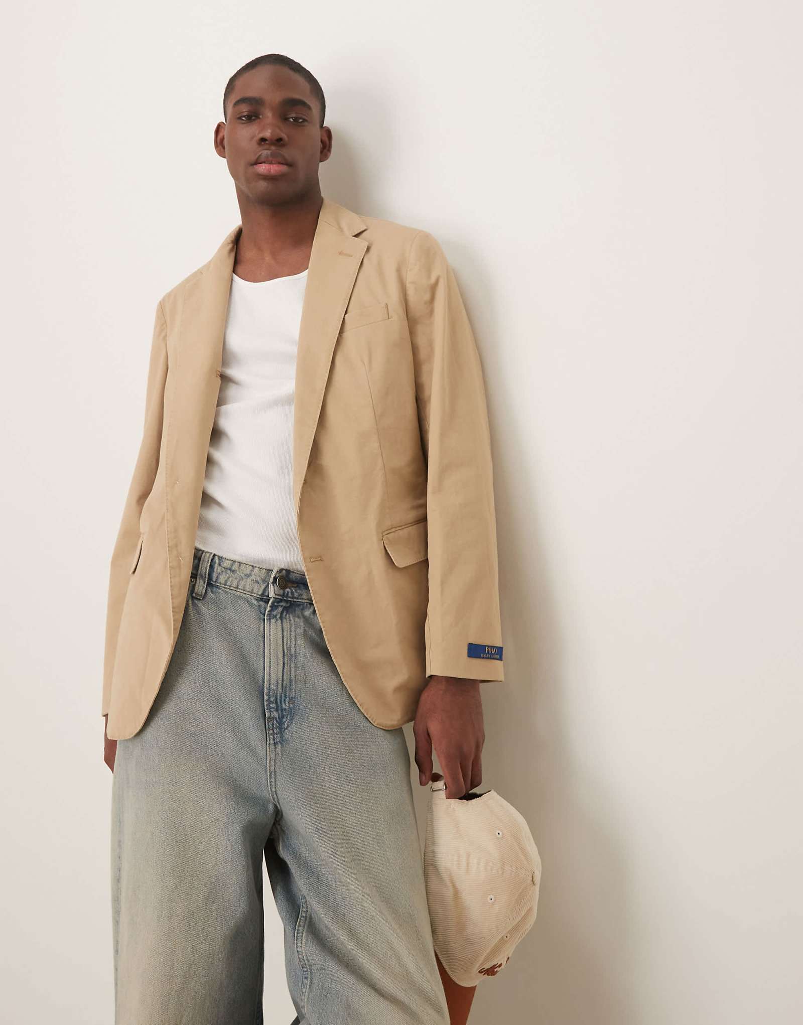 Polo Ralph Lauren tailored 2 button stretch cotton blazer in tan 57090₽