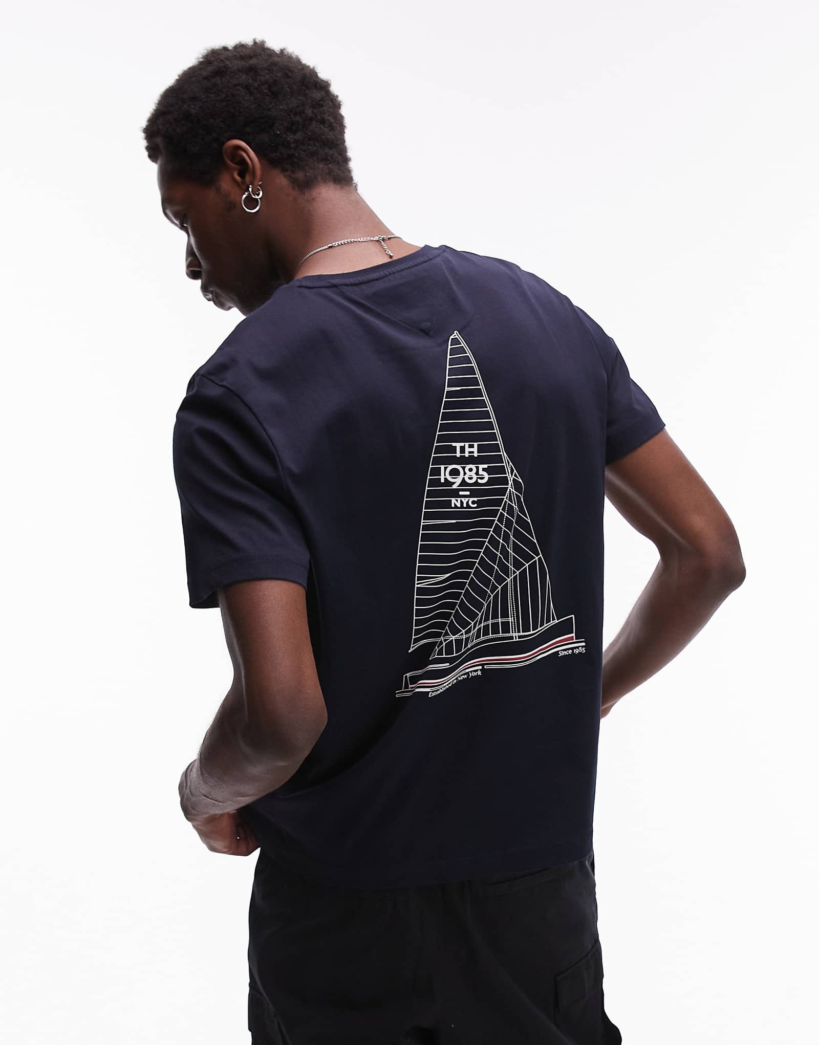 Tommy Hilfiger outline sailing t-shirt in navy 7290₽