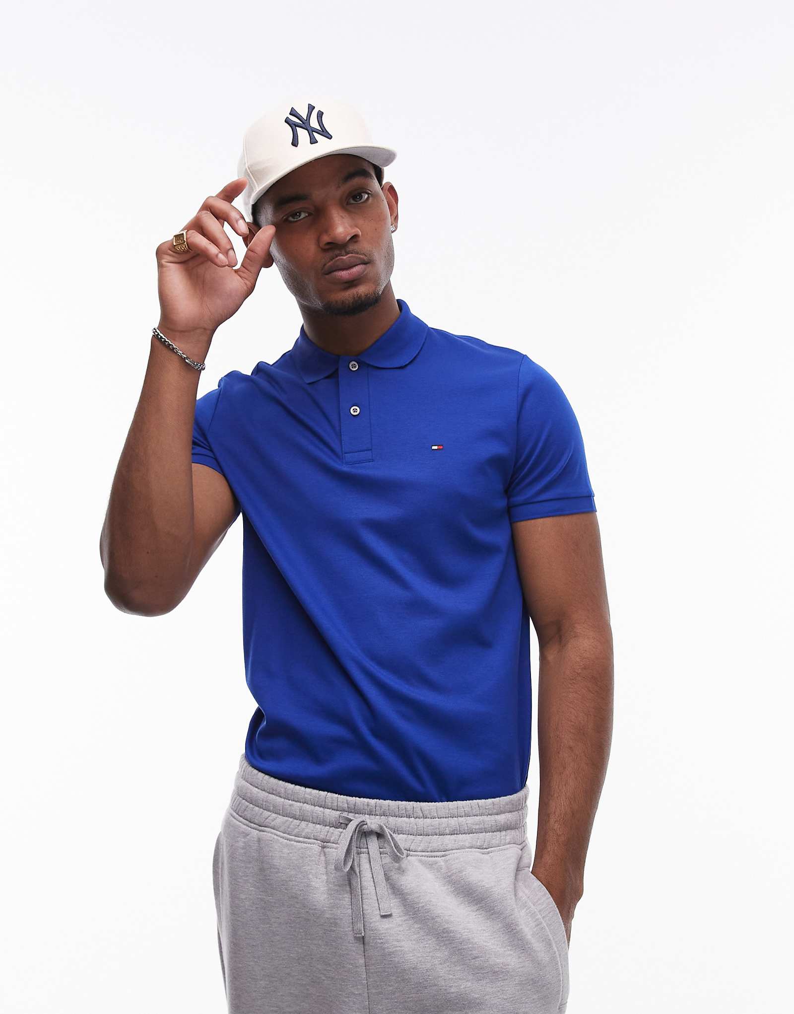 Tommy Hilfiger regular cotton polo shirt in bright blue 12890₽