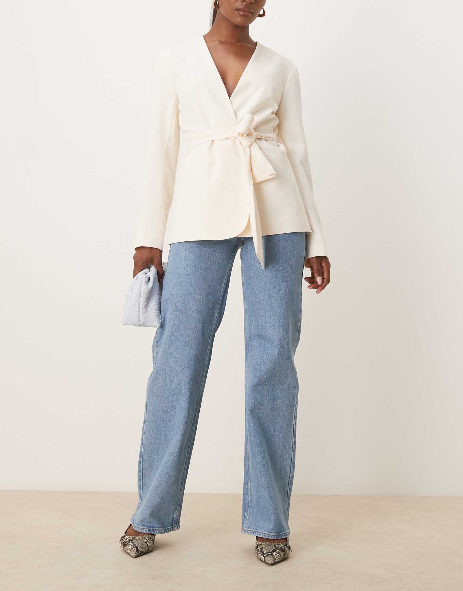 Selected Femme Alice wide leg jeans in light blue denim 31190₽