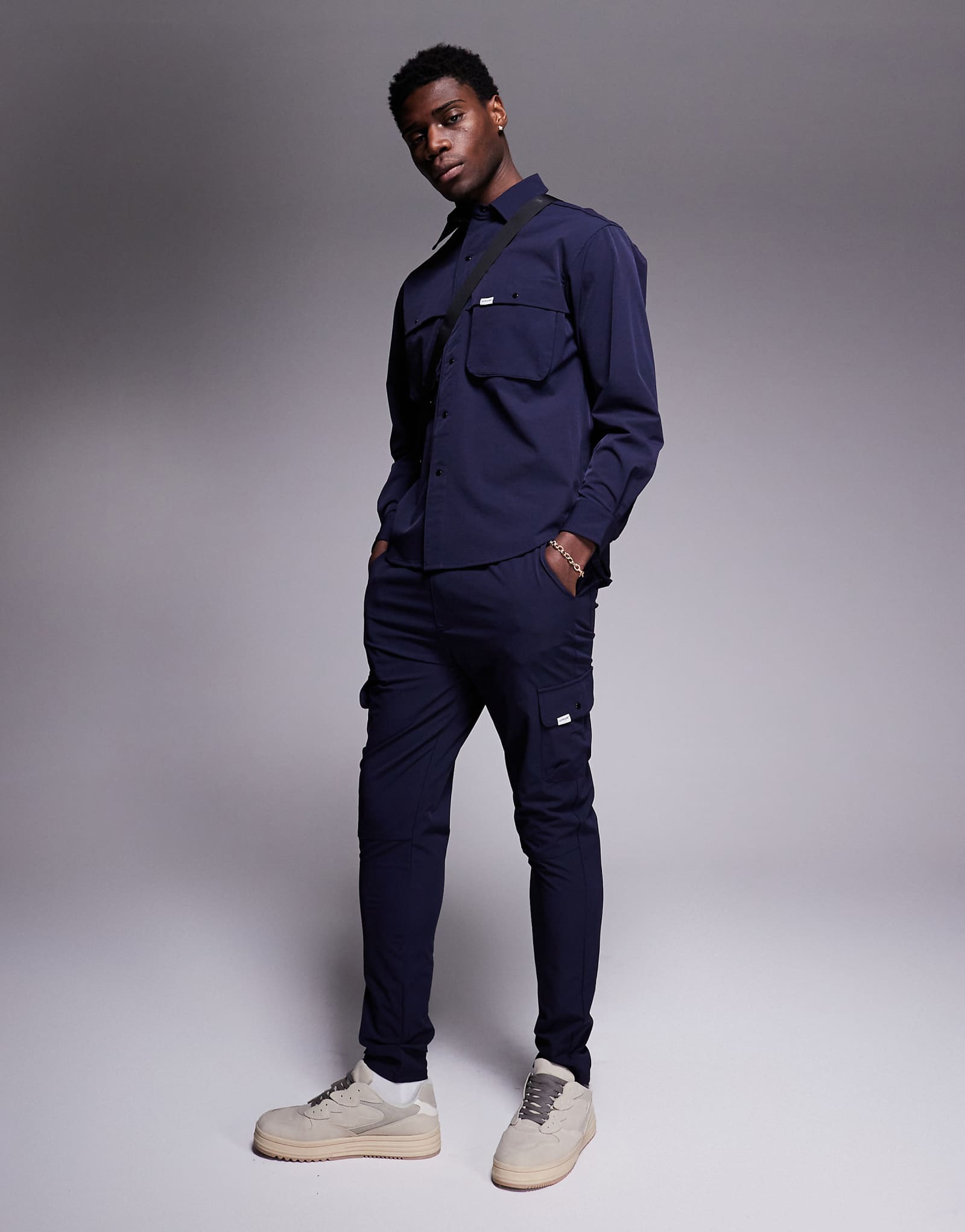 Sixth June pull on cargo pants in navy - part of a set