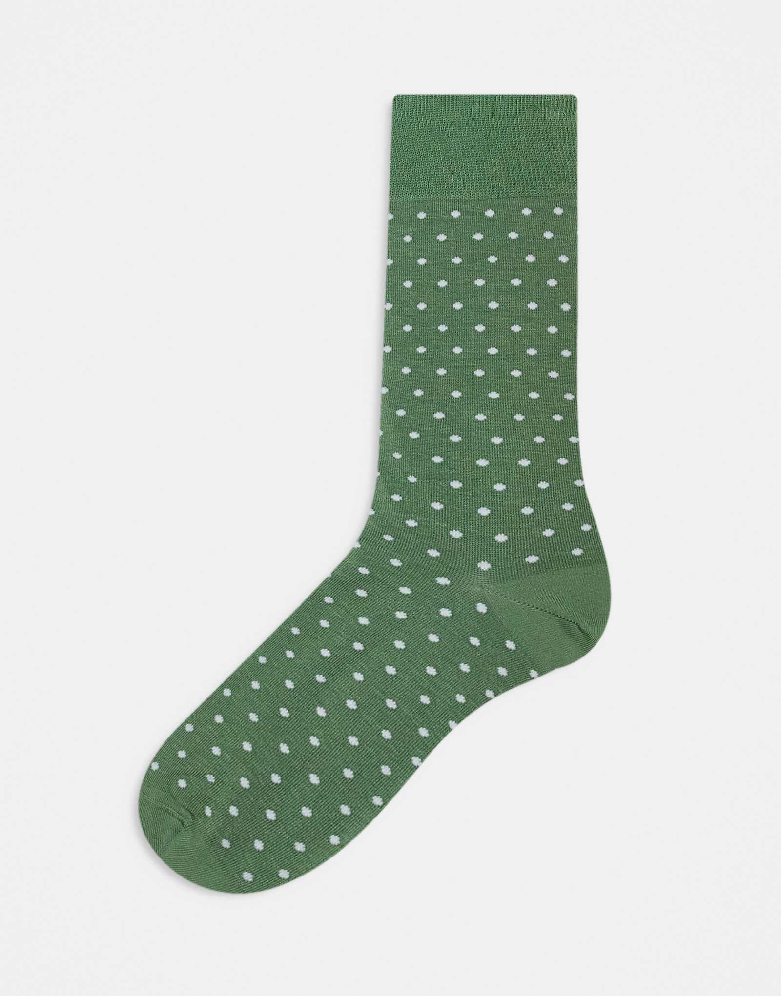 Paul Smith polka dot socks in green 5690₽