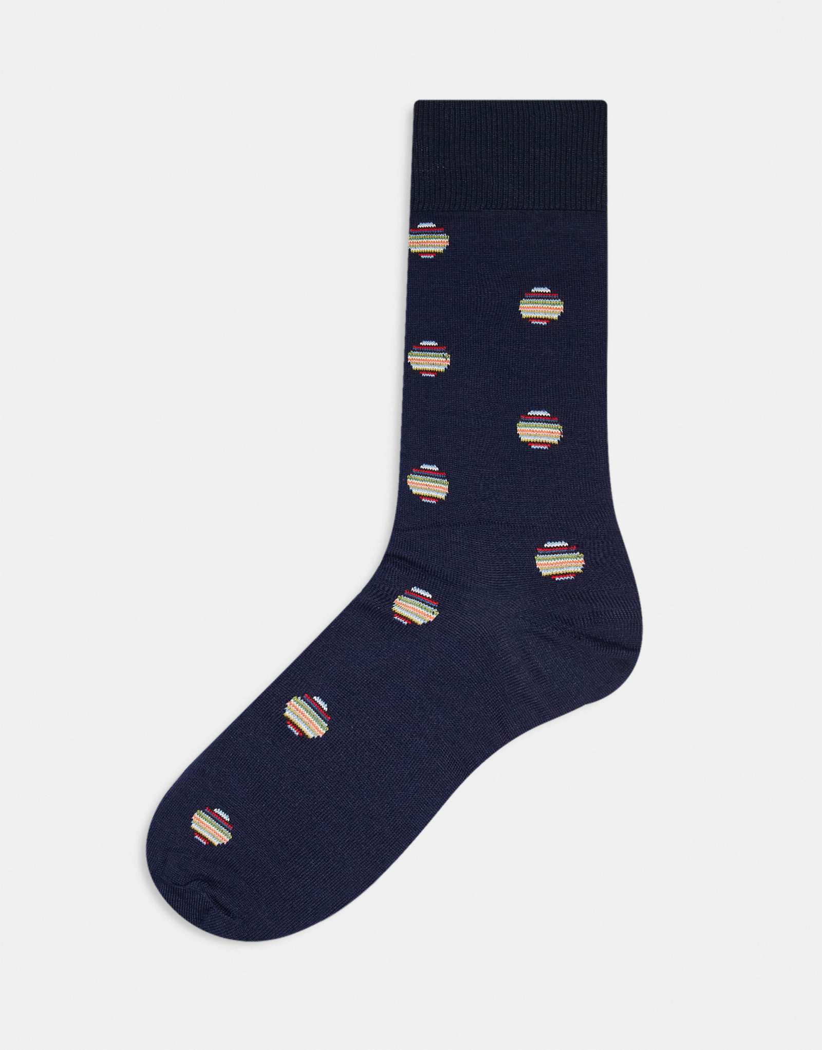 Paul Smith rainbow polka dot socks in navy 4290₽