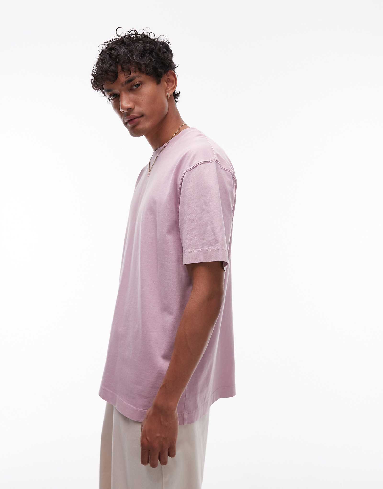 Topman oversized fit t-shirt in washed lilac