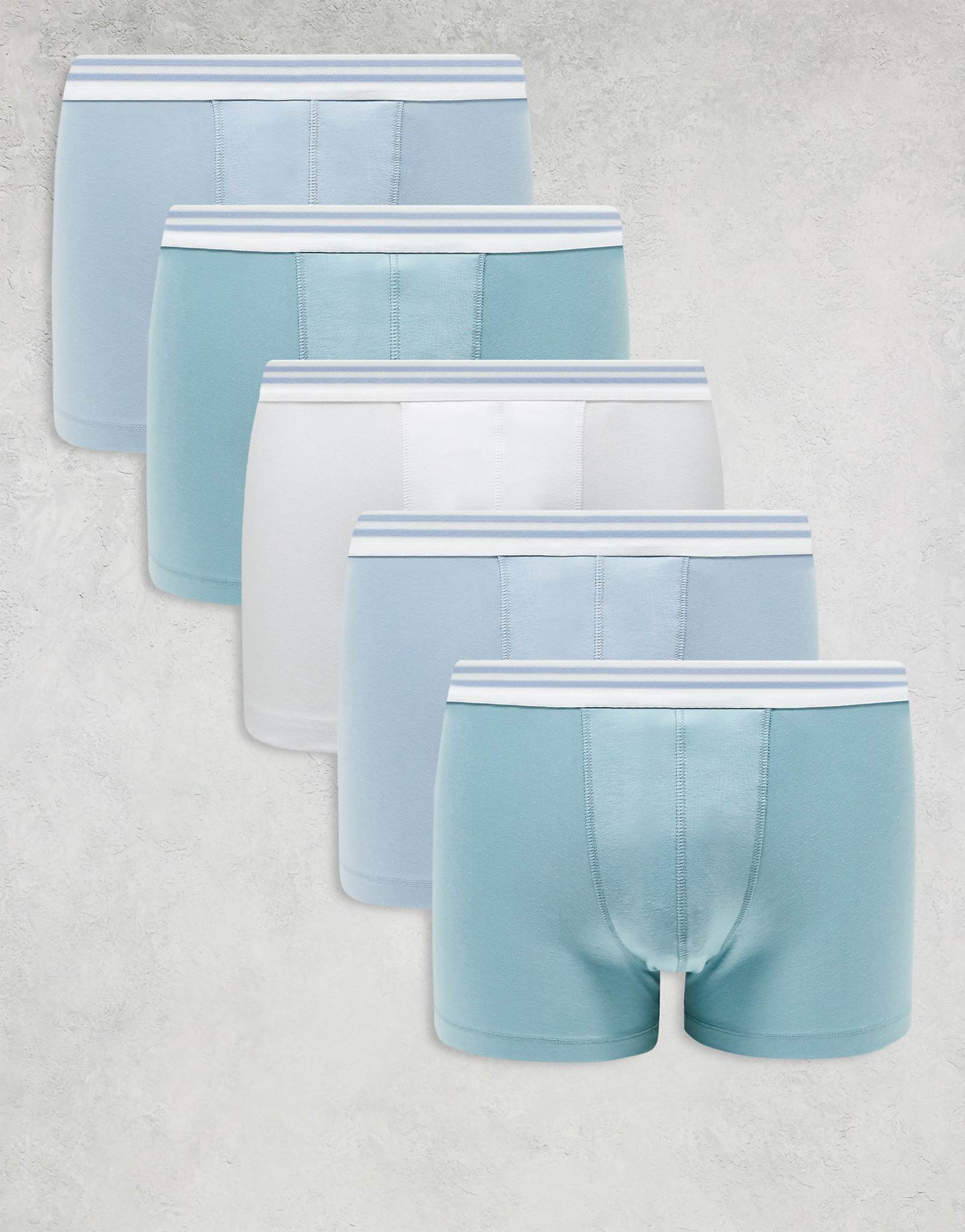 ASOS DESIGN 5-pack trunks with striped waistbands in multi 6090₽